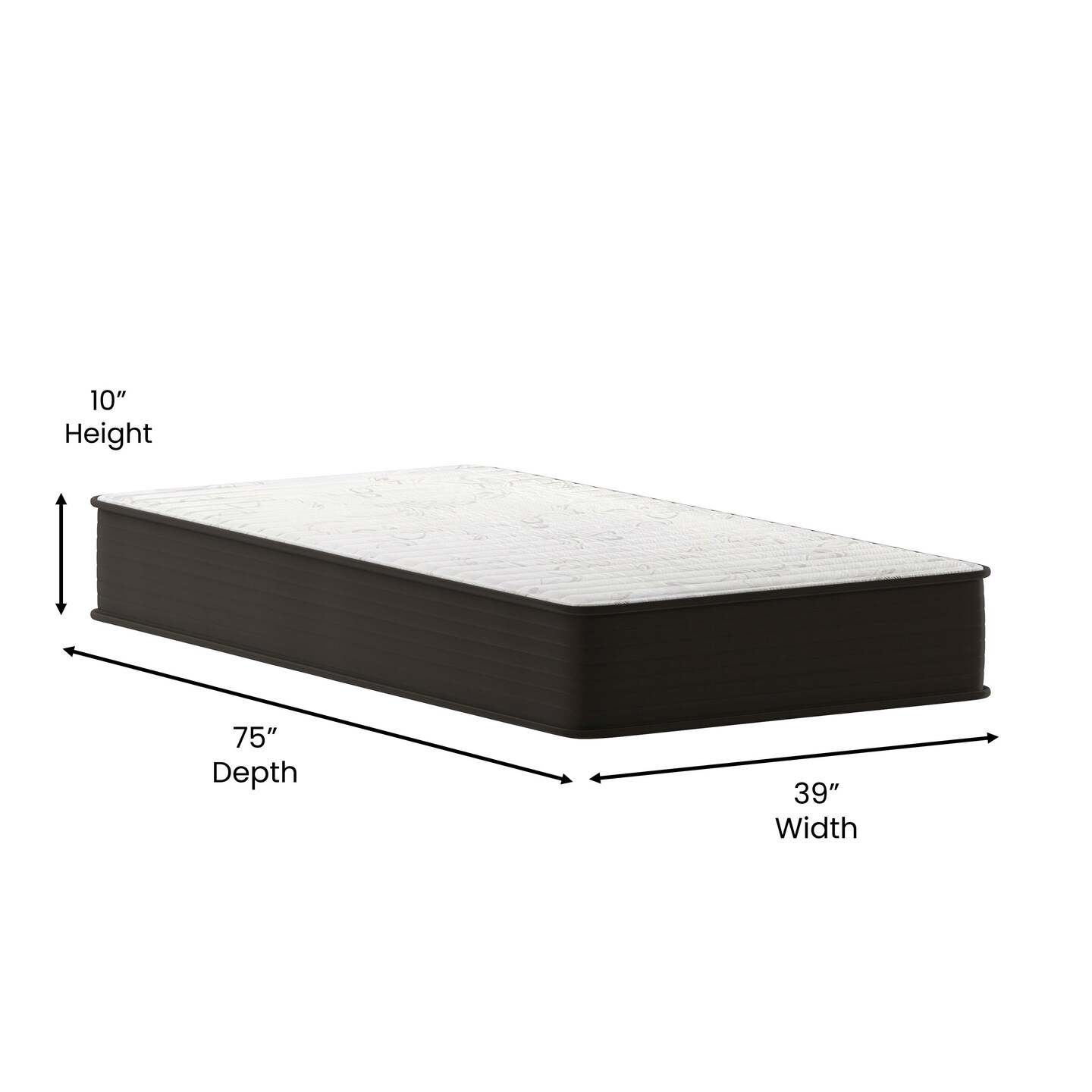 Emma and Oliver Drift 10 Inch Hybrid Mattress, High Density Foam and Pocket Spring Mattress in a Box, CertiPur-US Certified Foam