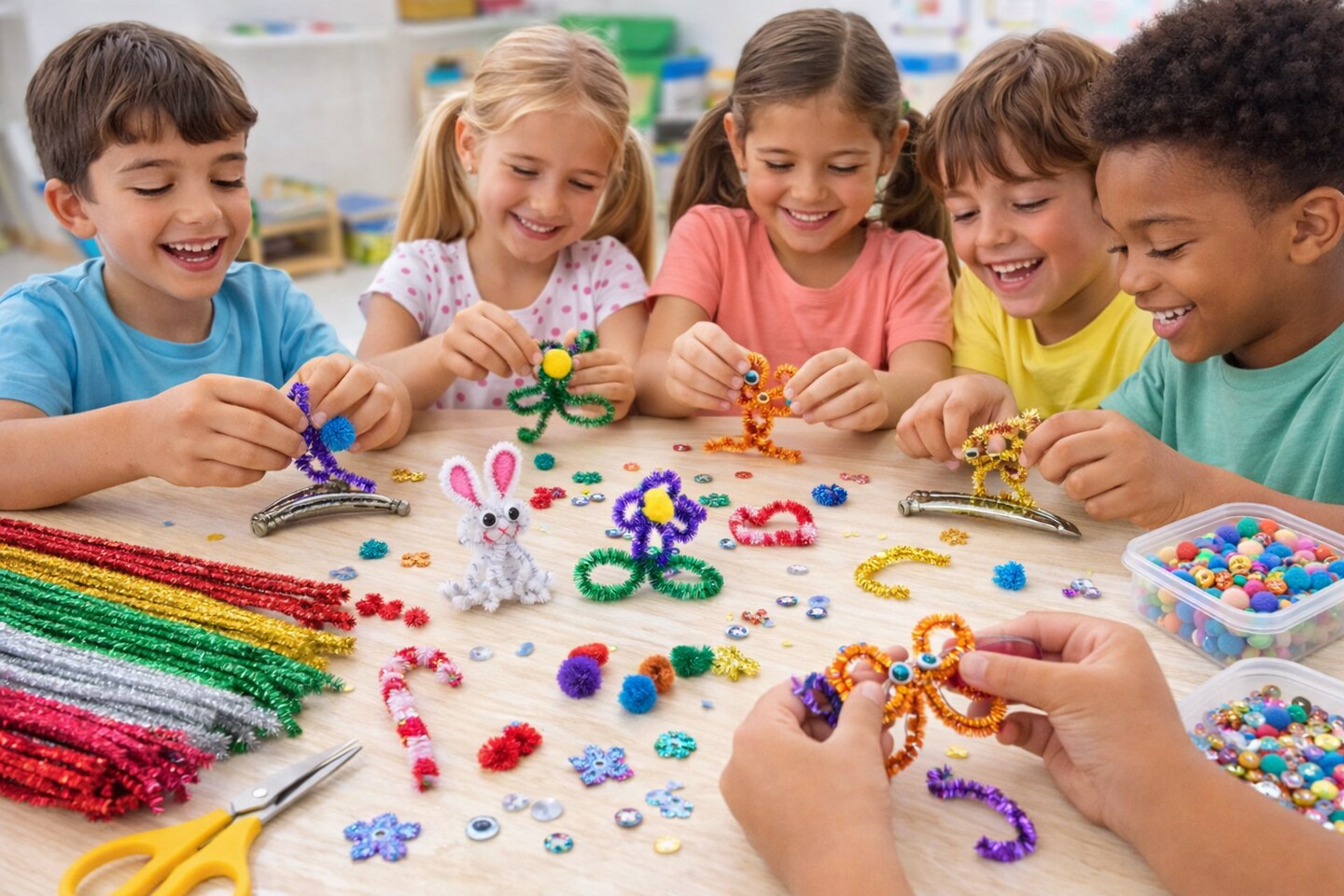 Chenille Sparkle Stems 12" Assorted Colors – Glitter Pipe Cleaners for Crafts, Classrooms & DIY Projects