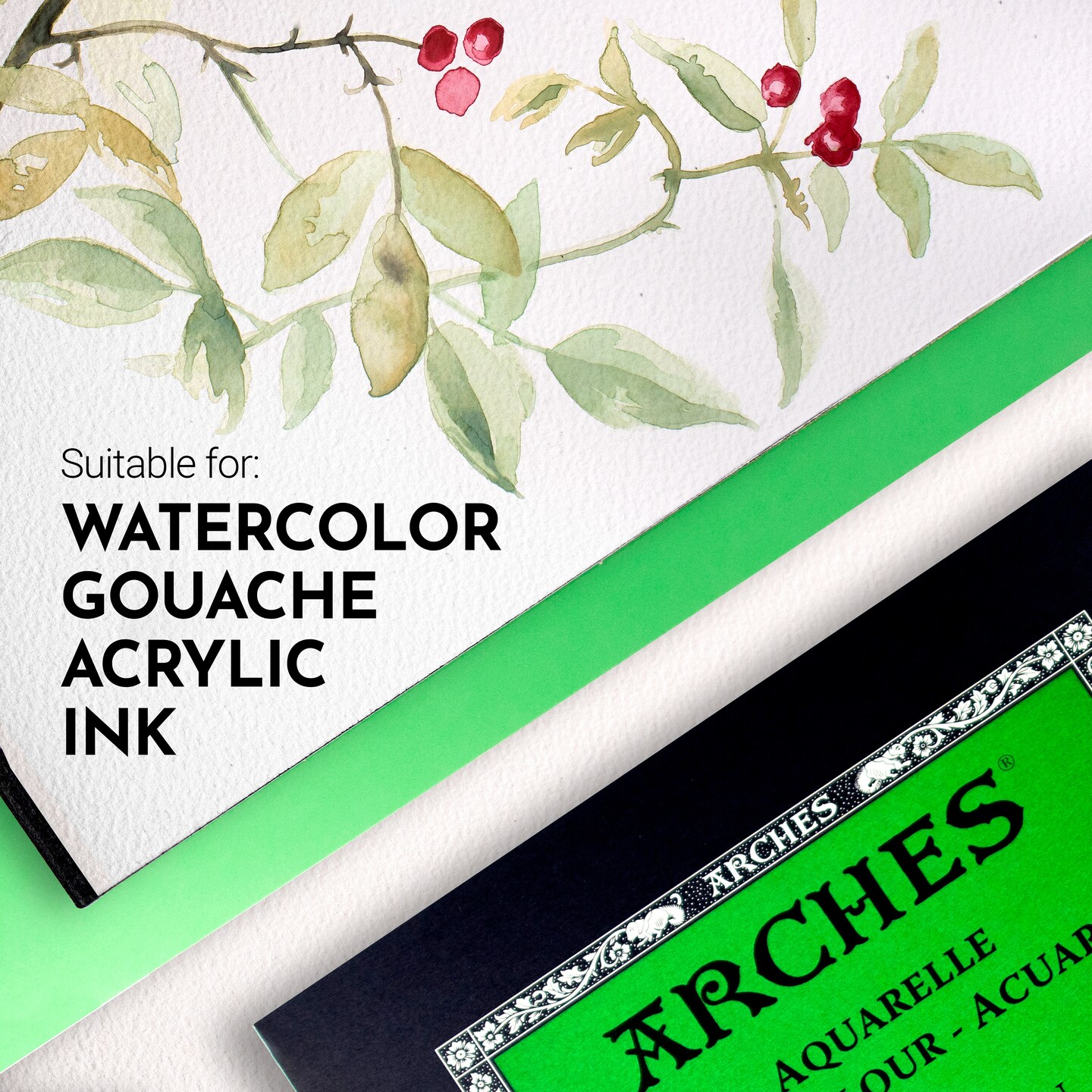 Arches Aquarelle Cold Pressed Watercolor Pad 11.69"X16.53"- 140lb, 12 Sheets