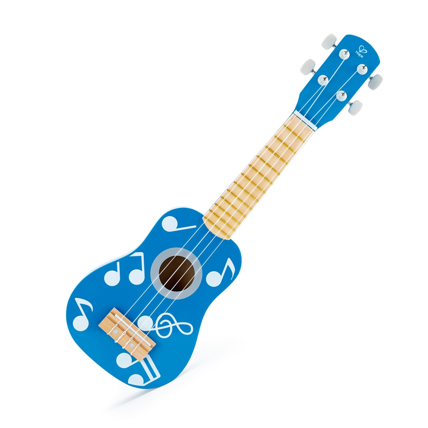 Hape Kid&#x27;s Wooden 21&#x22; Blue Ukulele, Kids Musical Instrument Toy