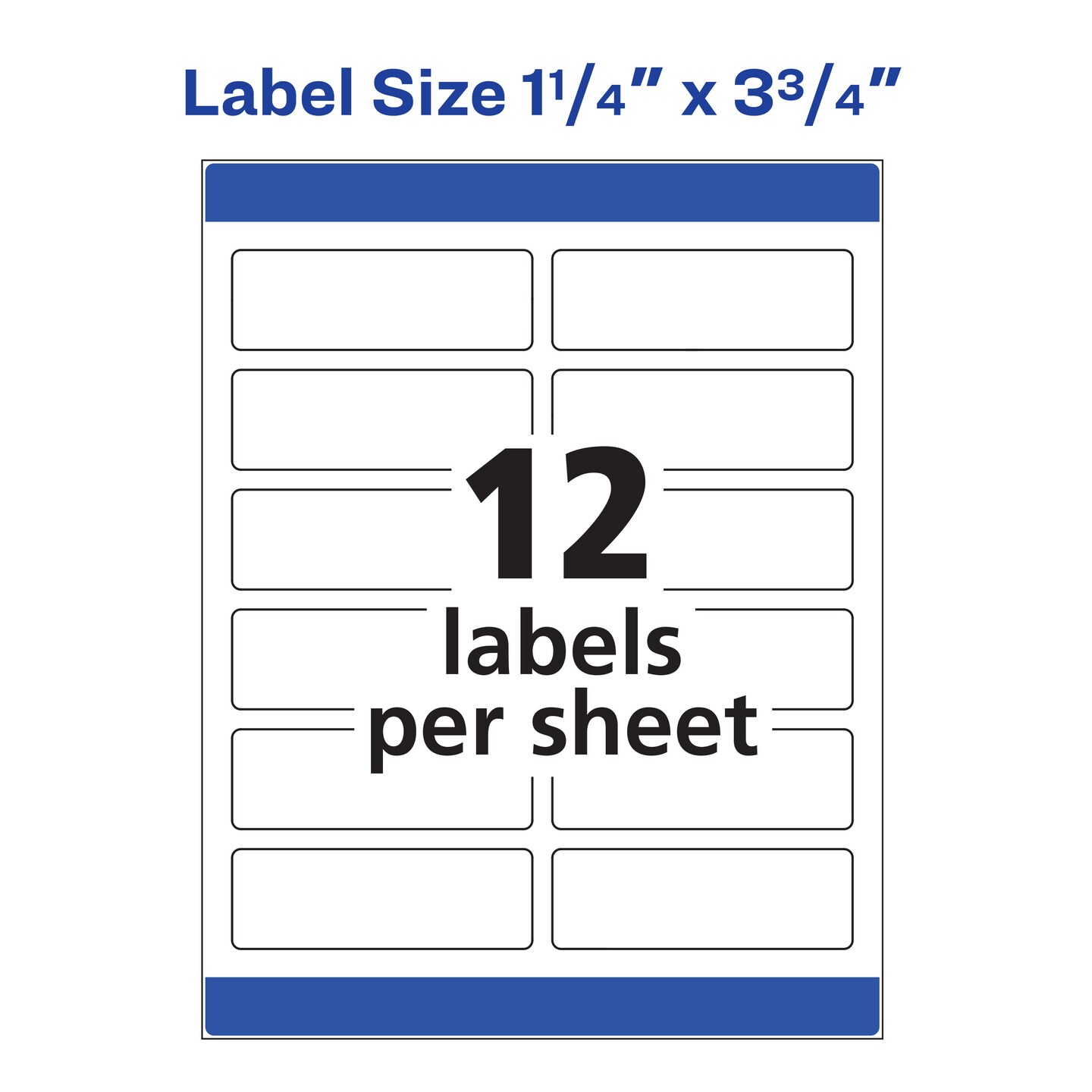 Avery Print-to-the-Edge Printable Address Labels, 1.25" x 3.75", Matte White, Sure Feed Technology, Laser & Inkjet Compatible, 300 Labels (6879)