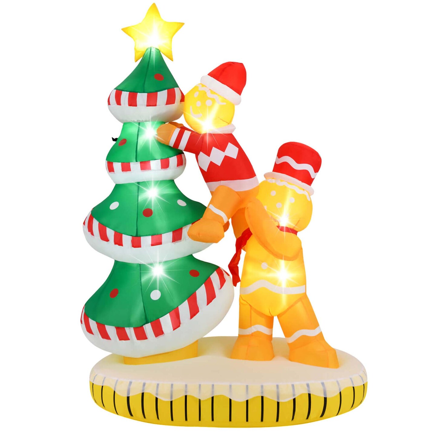 Costway 7 ft Inflatable Christmas Tree with 7Internal LED Lights & Built-in Fan for Yard