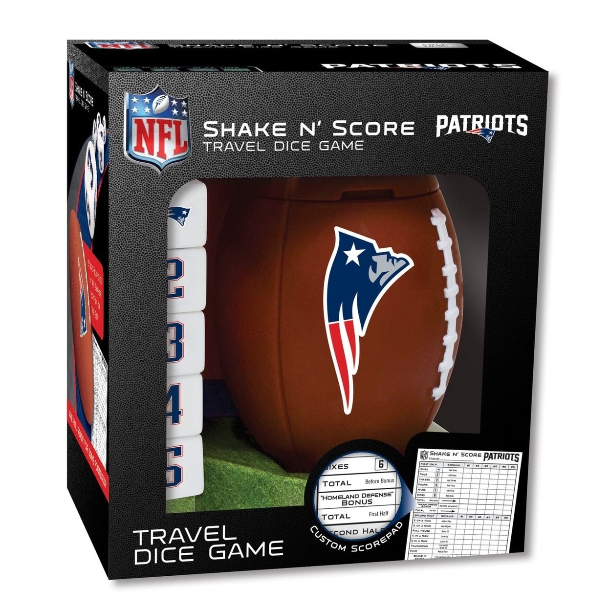 England Patriots Shake N Score Dice Game Collectible Travel Game