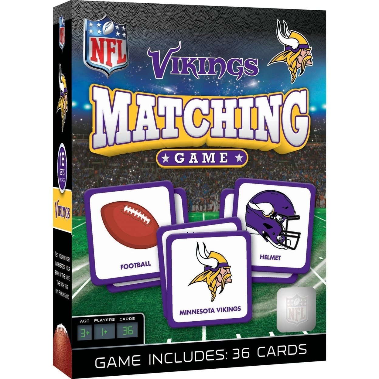 Minnesota Vikings Nfl Matching Game Fun Family Memory Card Game