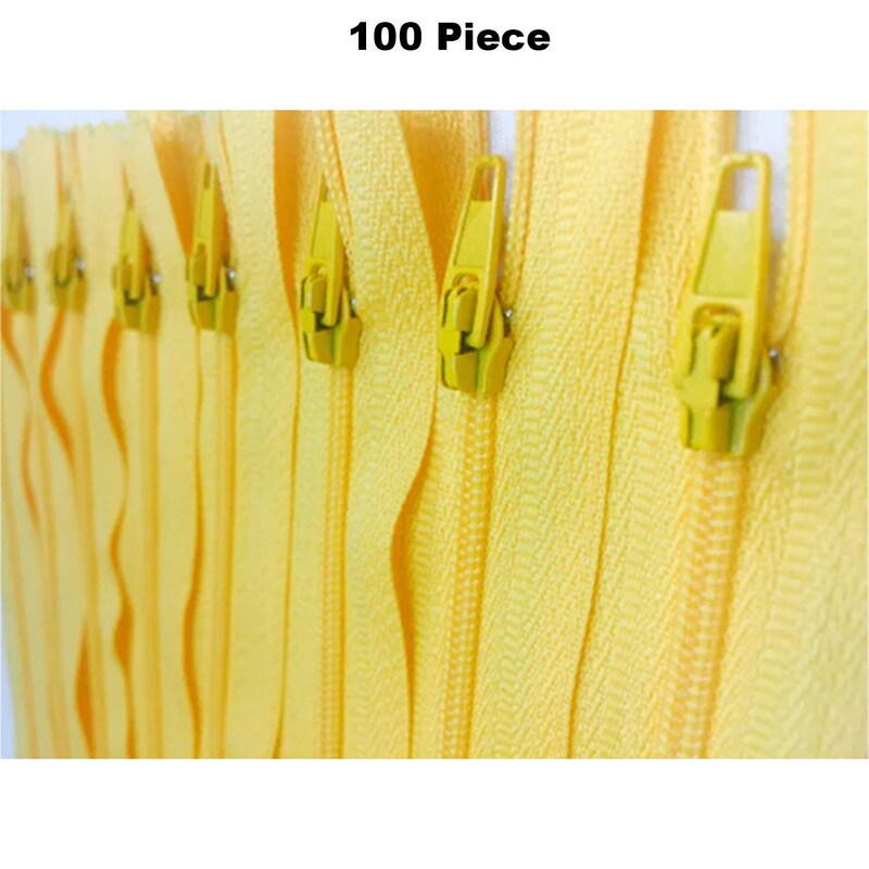 Yellow Generic Nylon Zippers #3 Coil Closed Bottom