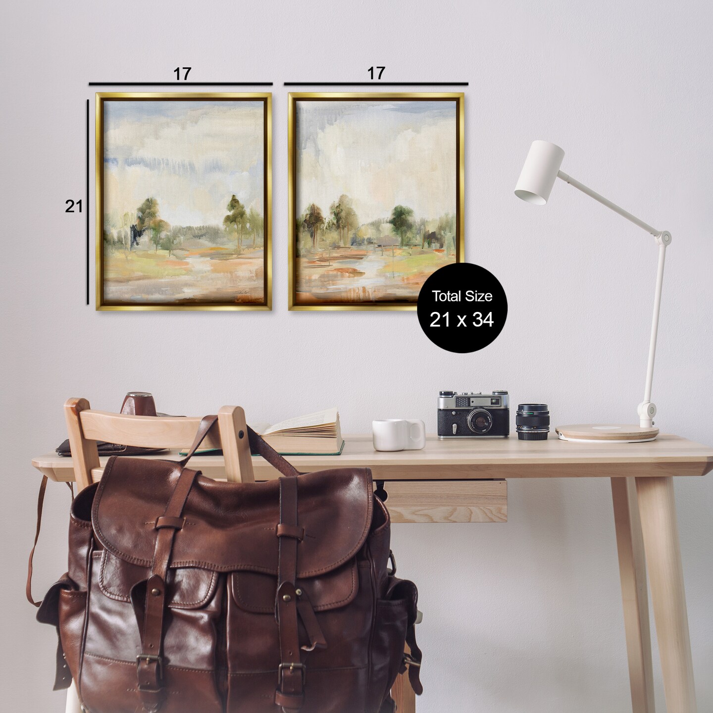 Stupell Industries Summer Rainstorm in the Woods 2 pc Framed Floater Canvas Wall Art Set Design by Silvia Vassileva