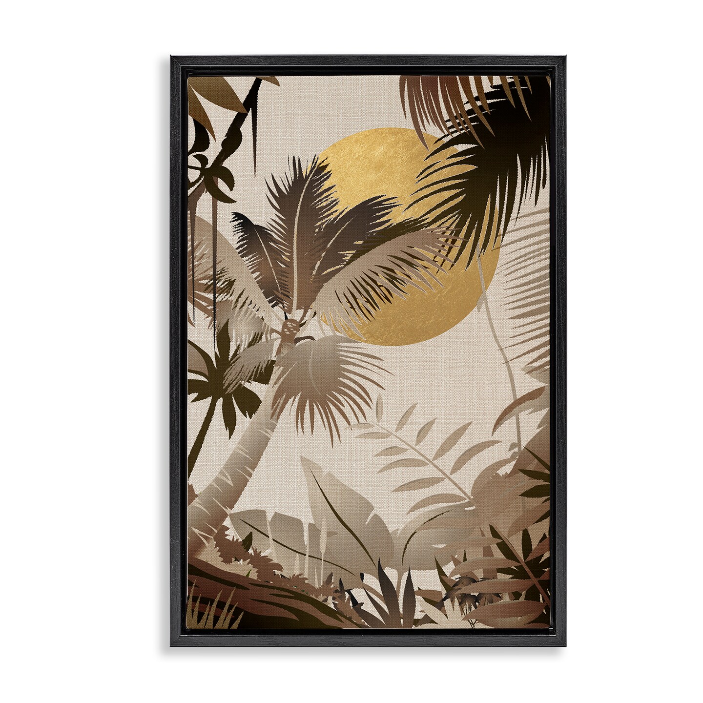 Stupell Industries Neutral Tropical Trees Framed Floater Canvas Wall Art Design by Reinders