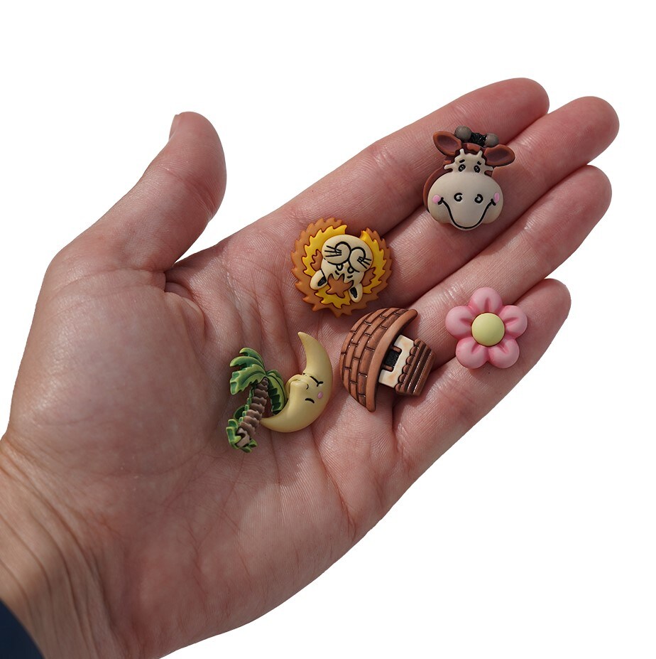 Zoo Animal Novelty Buttons: 50-Piece Assortment for Crafts, Sewing &#x26; DIY Projects with Lions, Elephants