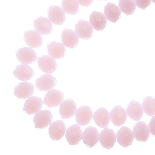 Crystal Lane DIY 2-Strand 7in Opaque Finish Glass Rondelle Donut Bead Strands