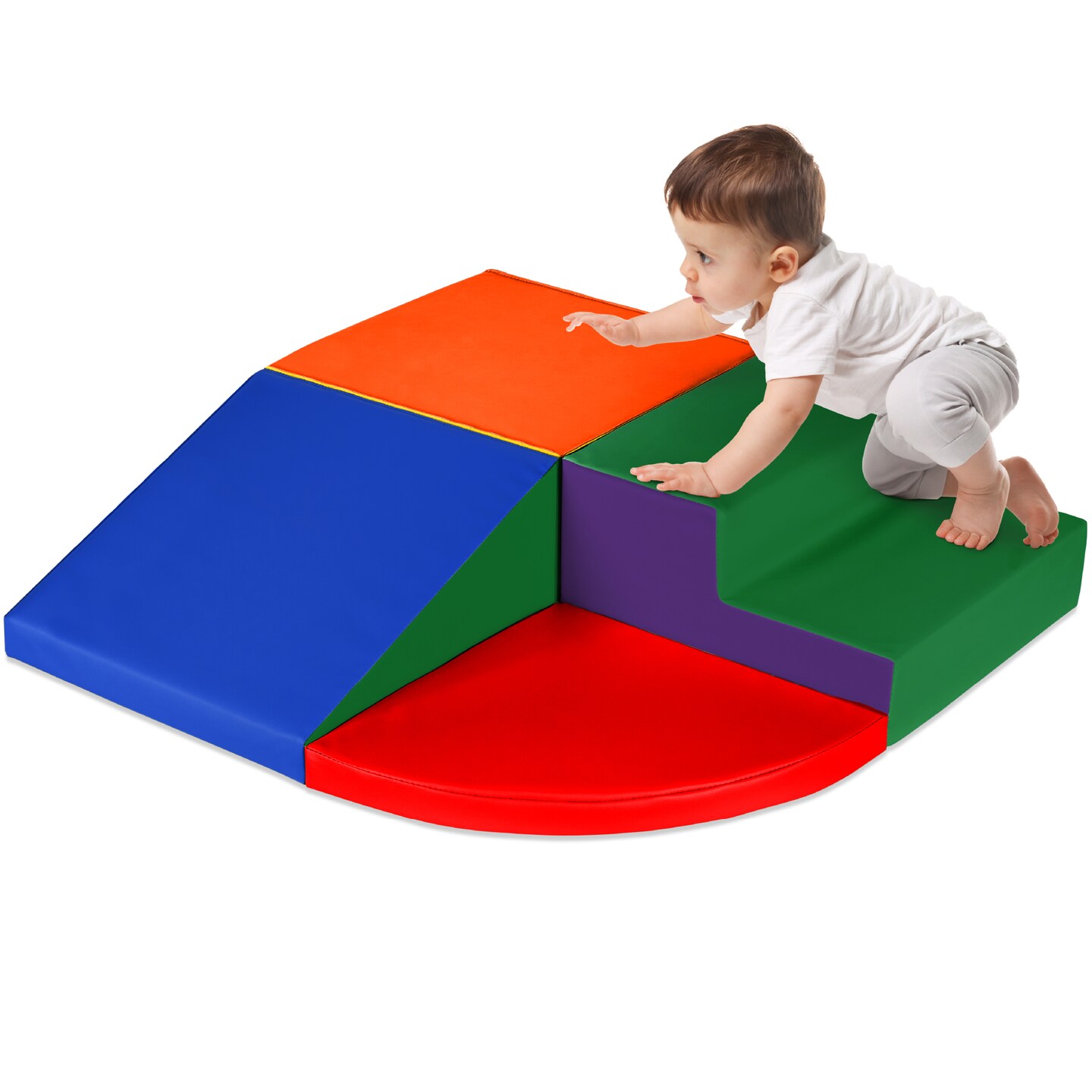 Best Choice Products 4-Piece Kids Climb & Crawl Soft Foam Block Playset Structures for Child Development