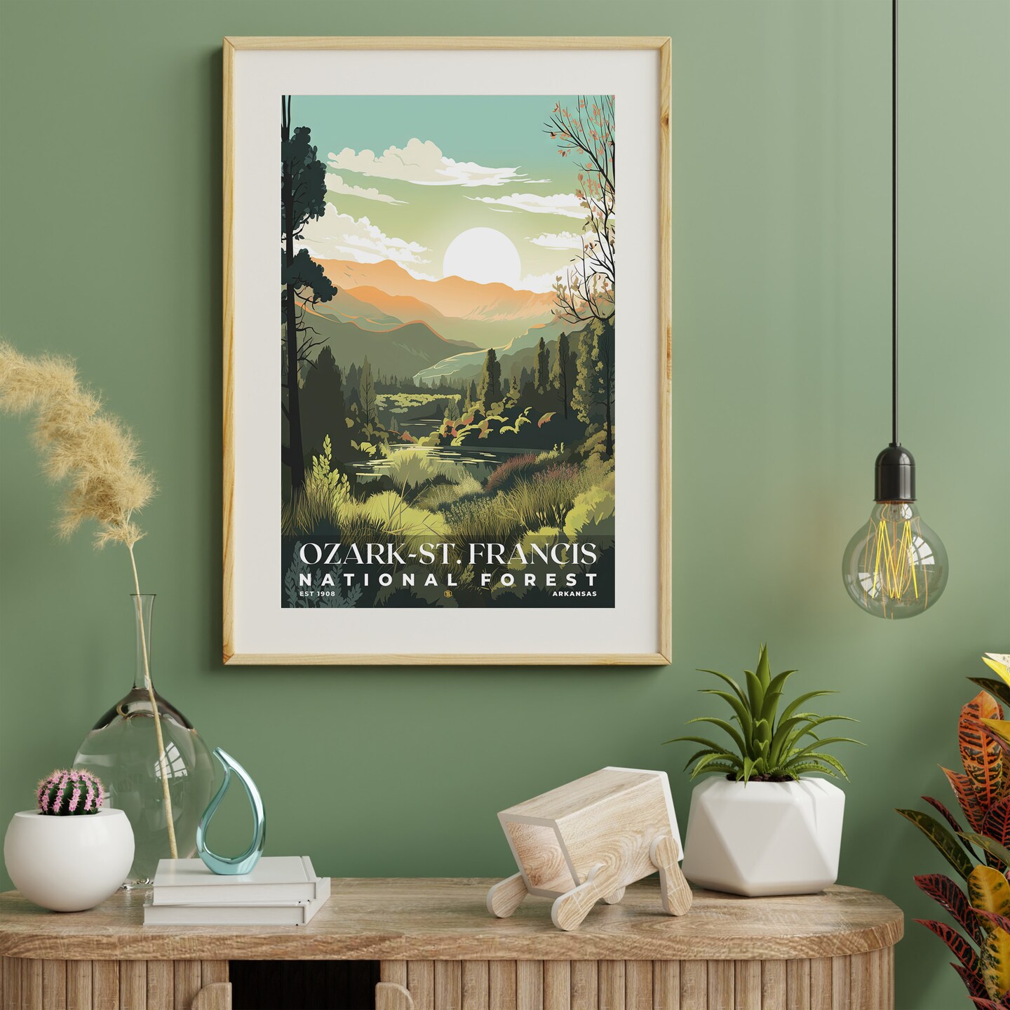 Ozark-St. Francis National Forest Poster, Travel Art, Office