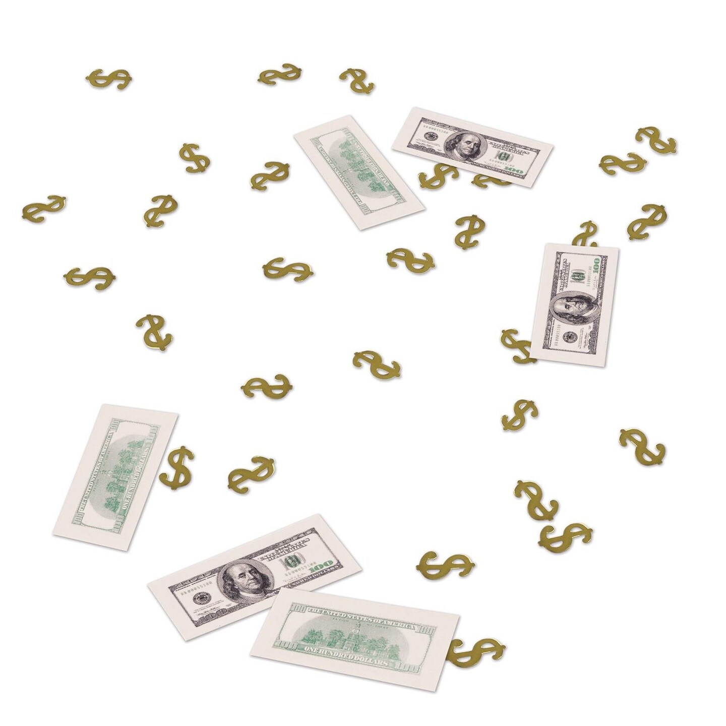 12 Pack Beistle Big Bucks Print-Fetti Party Decoration (0.5 Oz/Pkg)