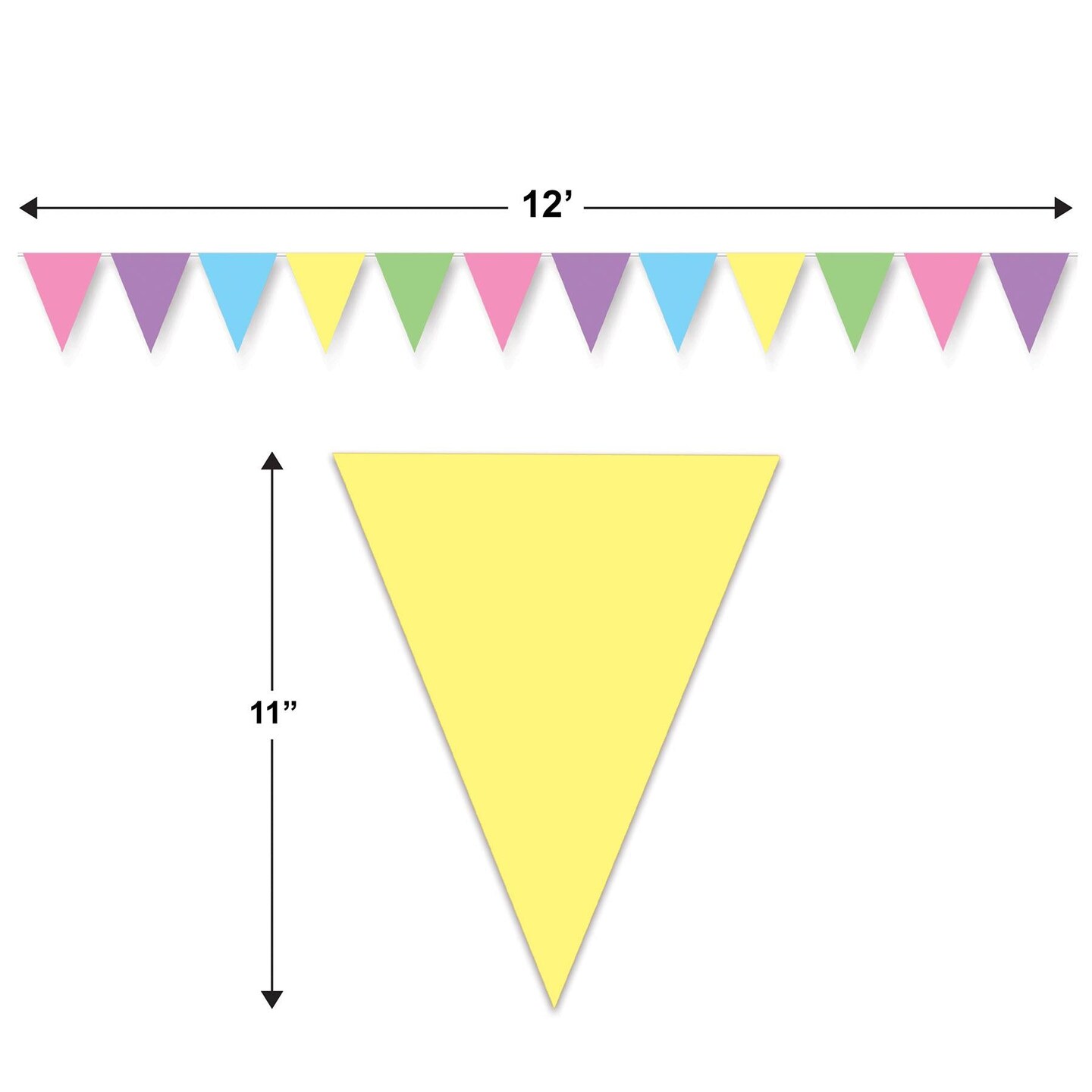 12 Pack Beistle Pastel Party Pennant Banner
