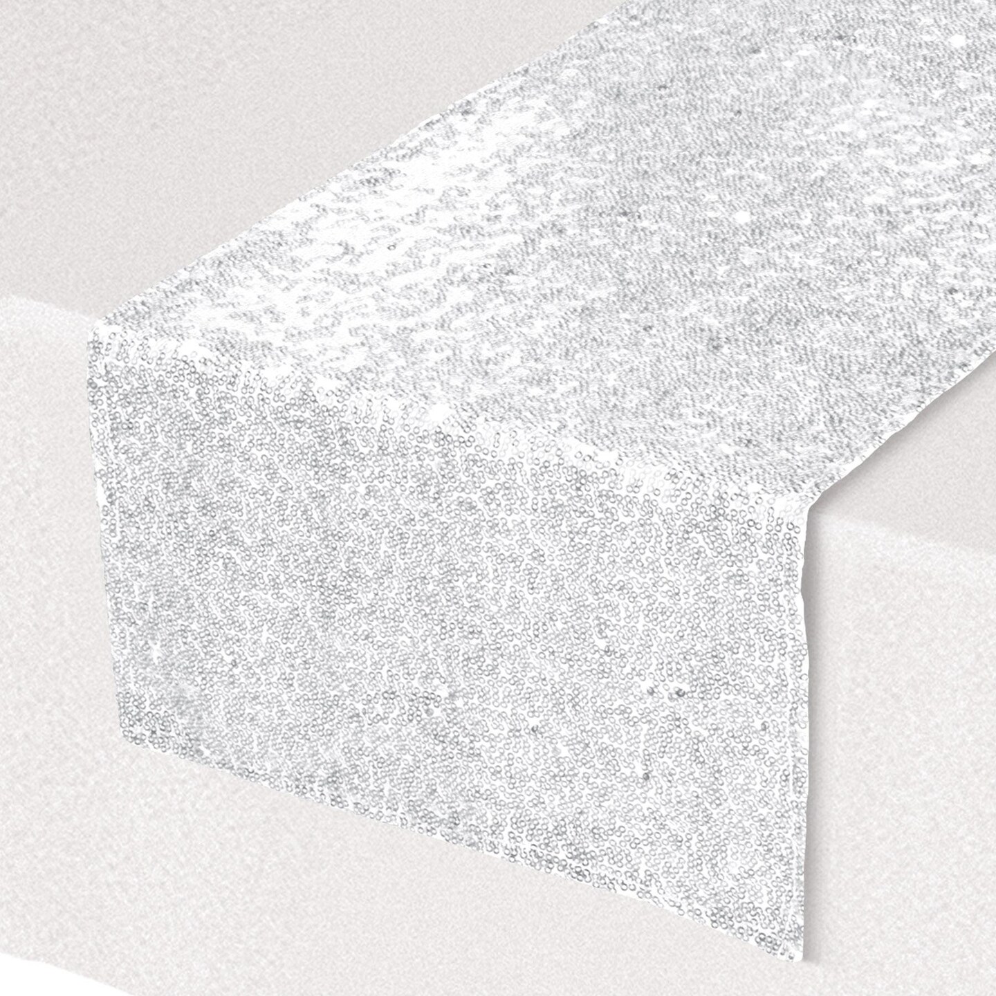 12 Pack Beistle Sequined White Party Table Runner