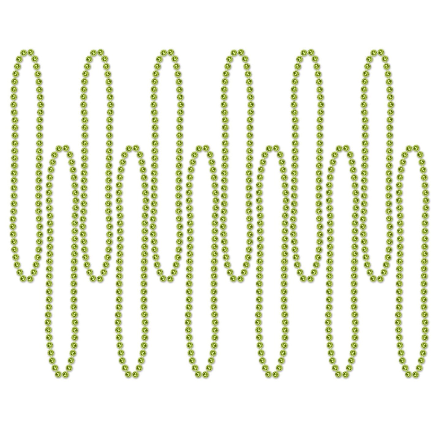 144 Pack Beistle Party Bead Necklaces - Small Round Light green