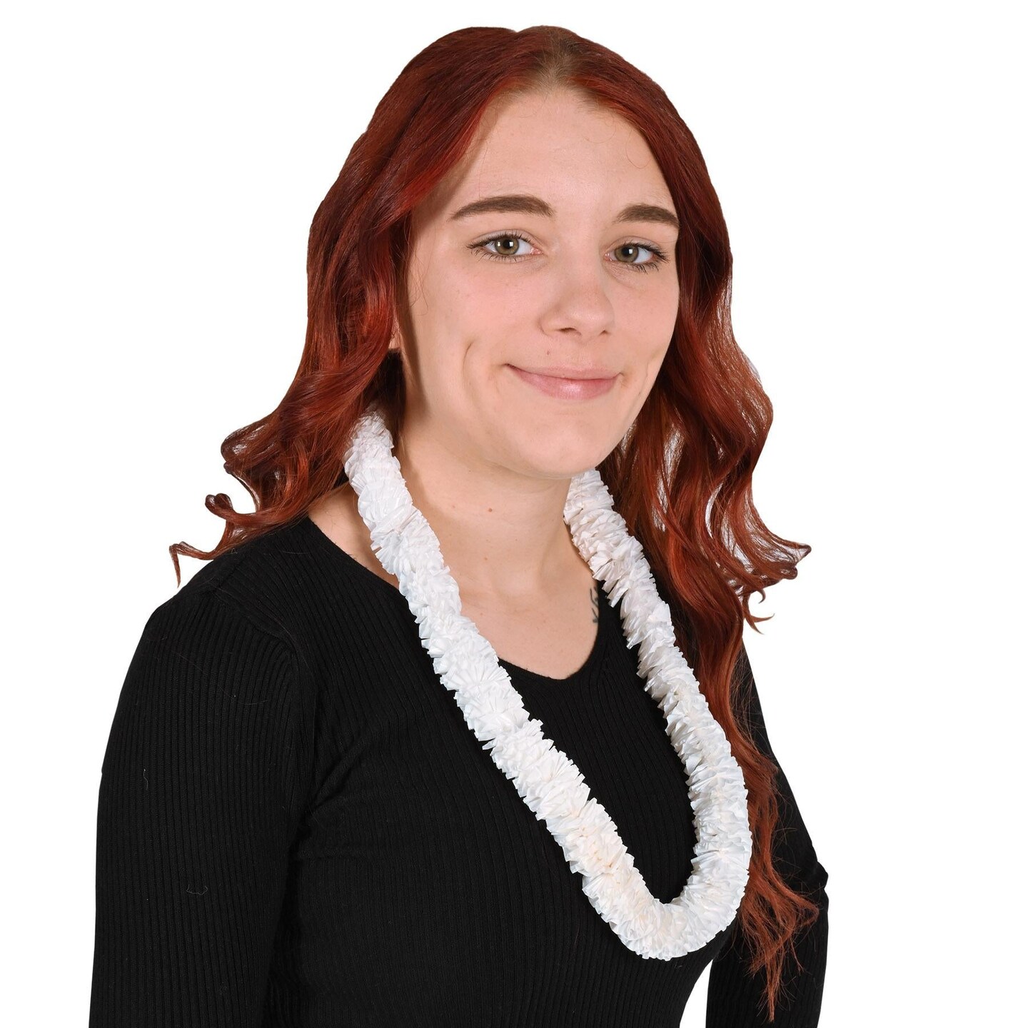 50 Pack Beistle Luau Party White Soft-Twist Poly Leis with Labeled Box