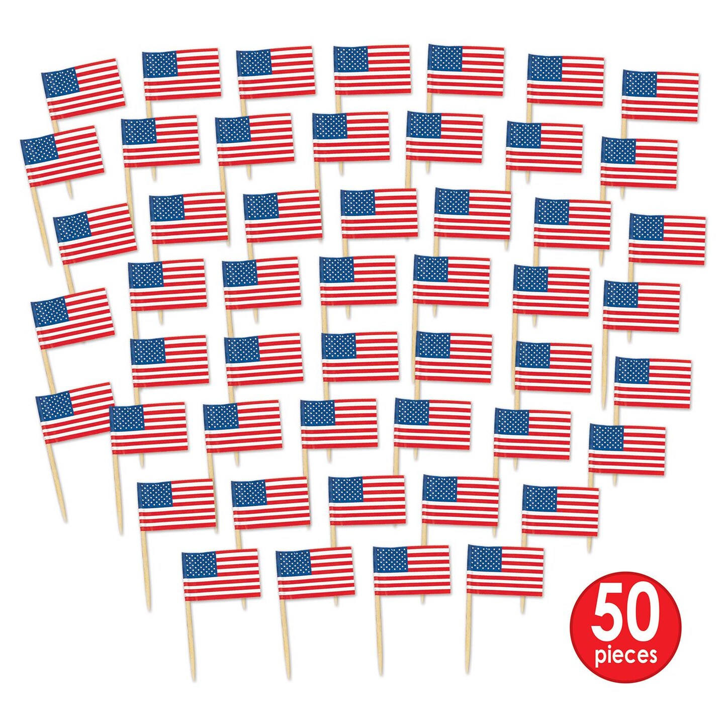 600 Pack Beistle Packaged U S Flag Party Picks