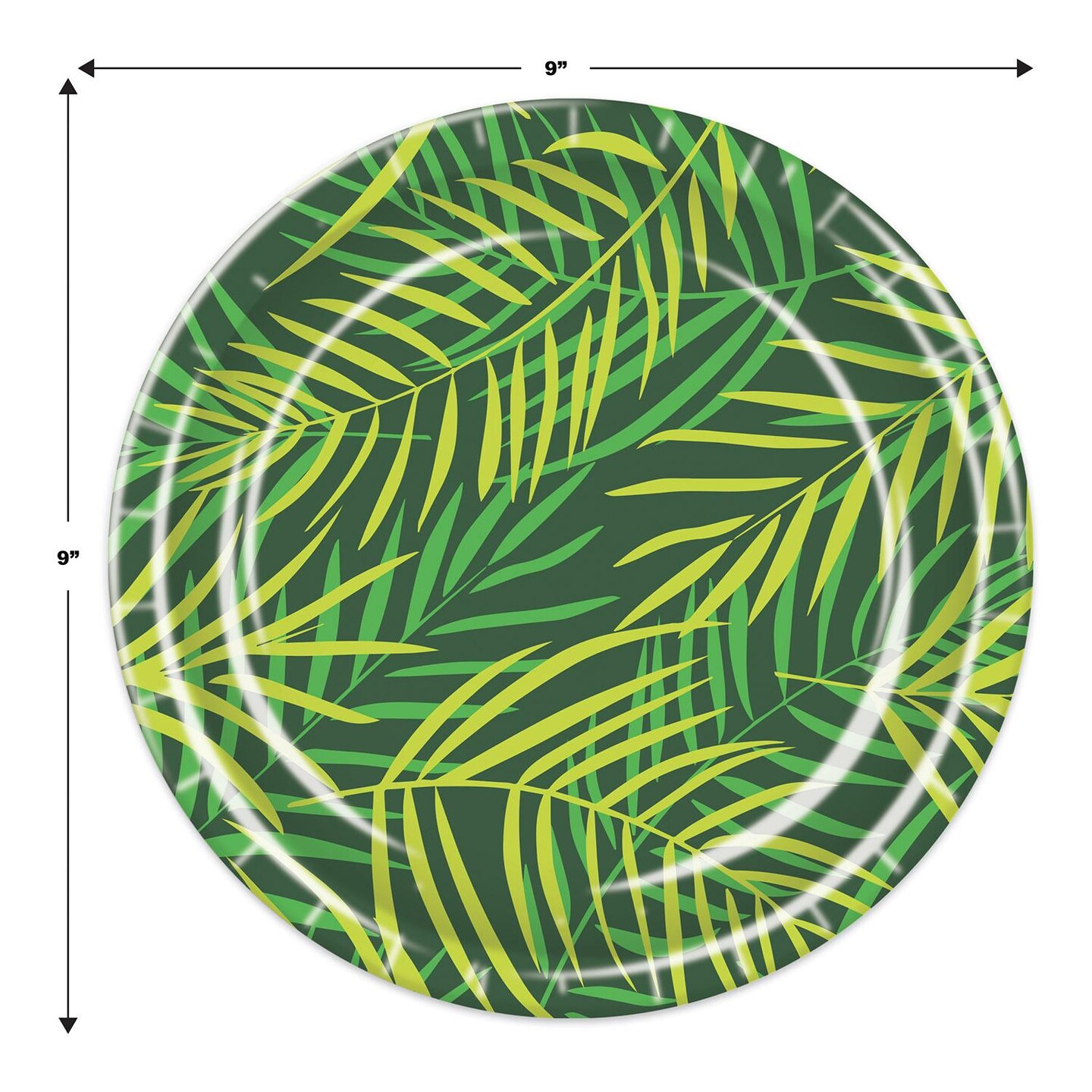 96 Pack Beistle Luau Party Palm Leaf Paper Plates 9 inch