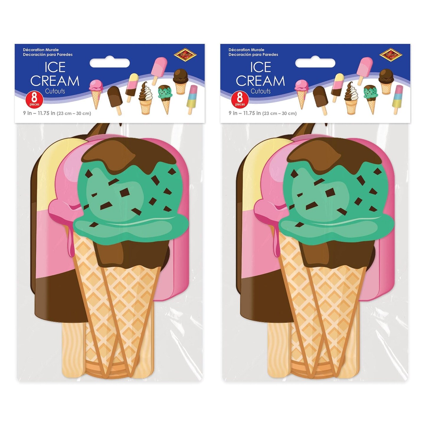 96 Pack Beistle Ice Cream Party Cutouts