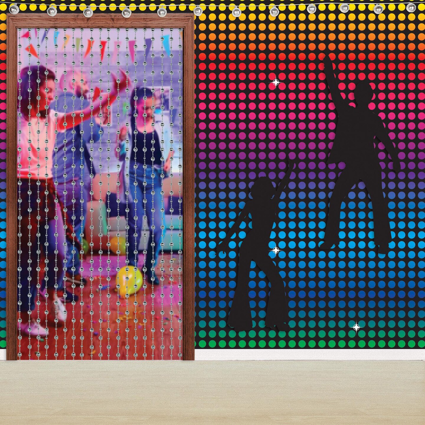 Beistle Disco Ball Party Bead Curtain Decoration