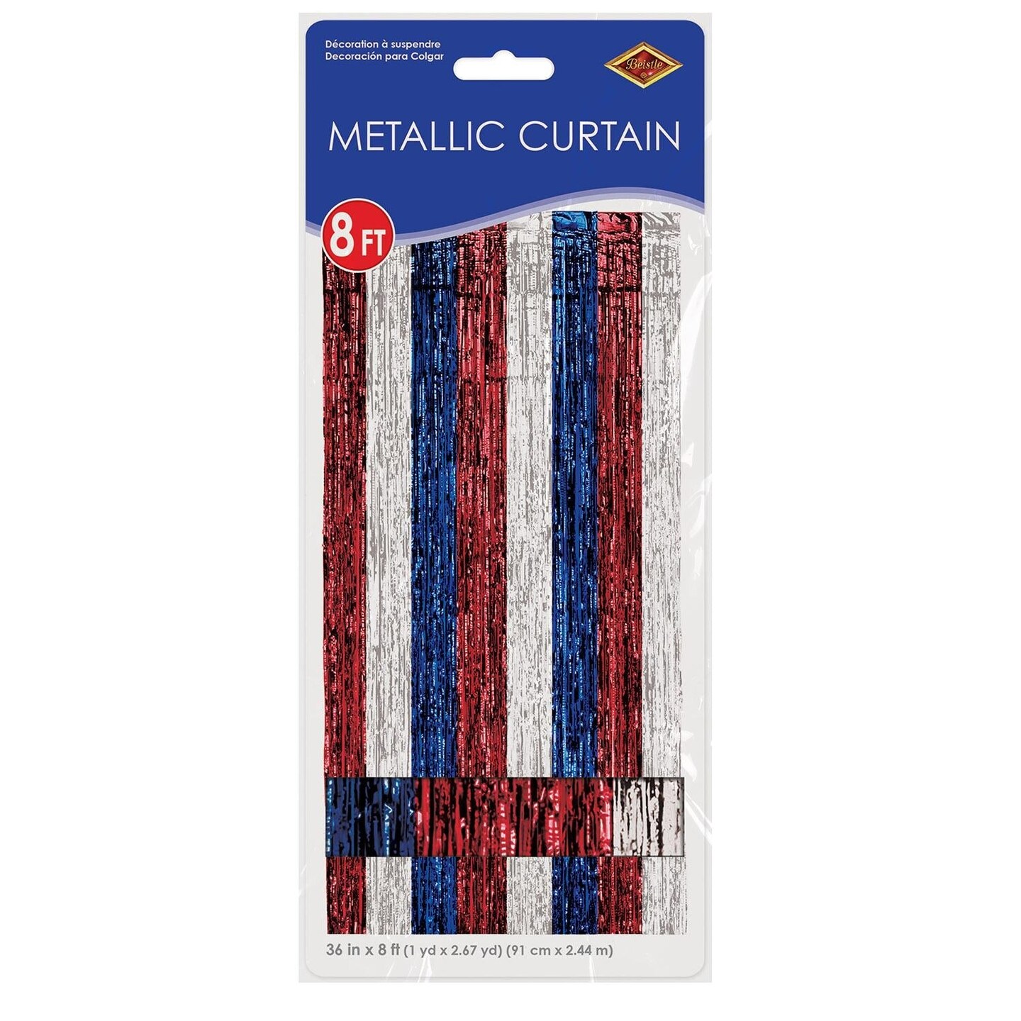 6 Pack Beistle 1-Ply Gleam &#x27;N Party Curtain - red - white - blue
