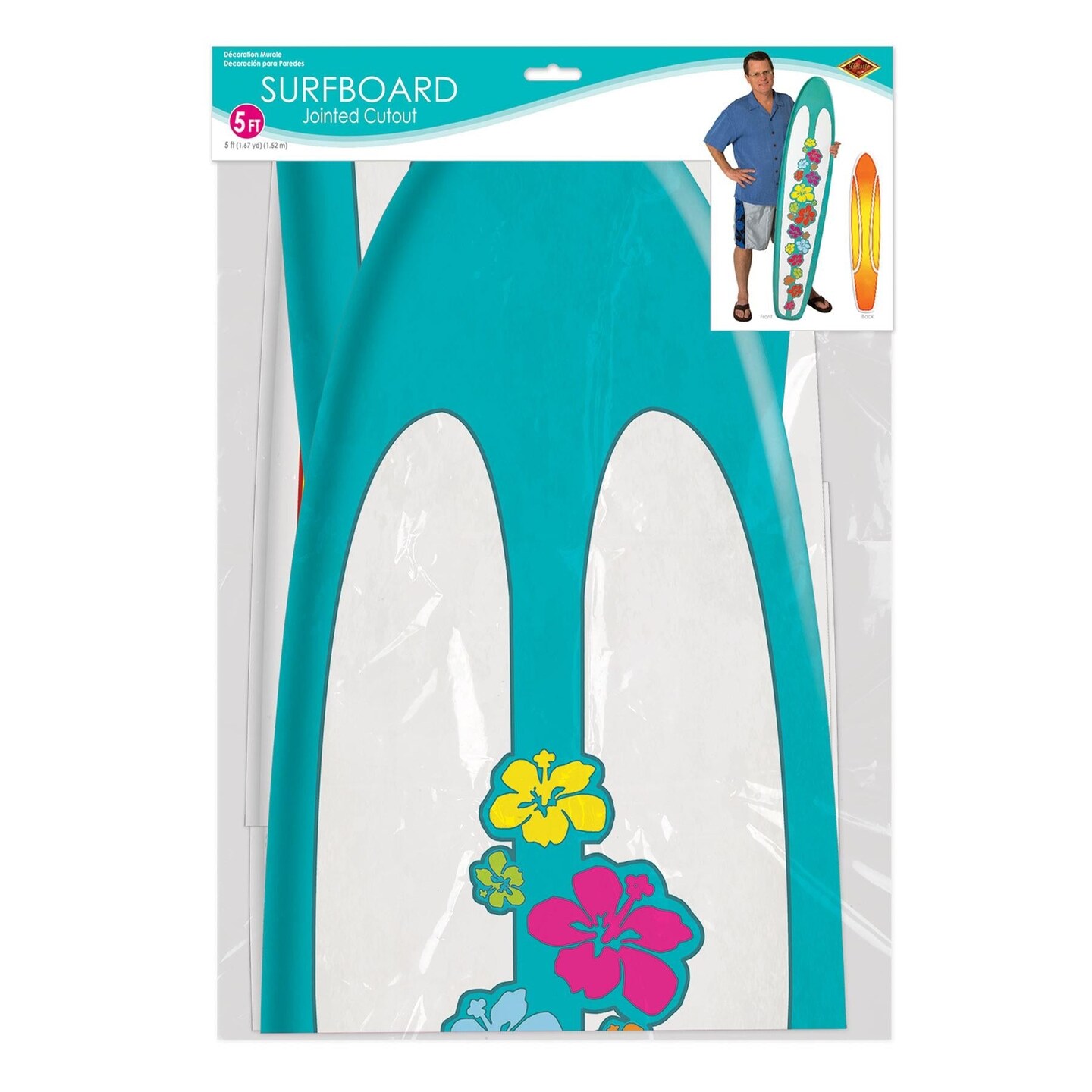 12 Pack Beistle Luau Party Jointed Surfboard Decorations