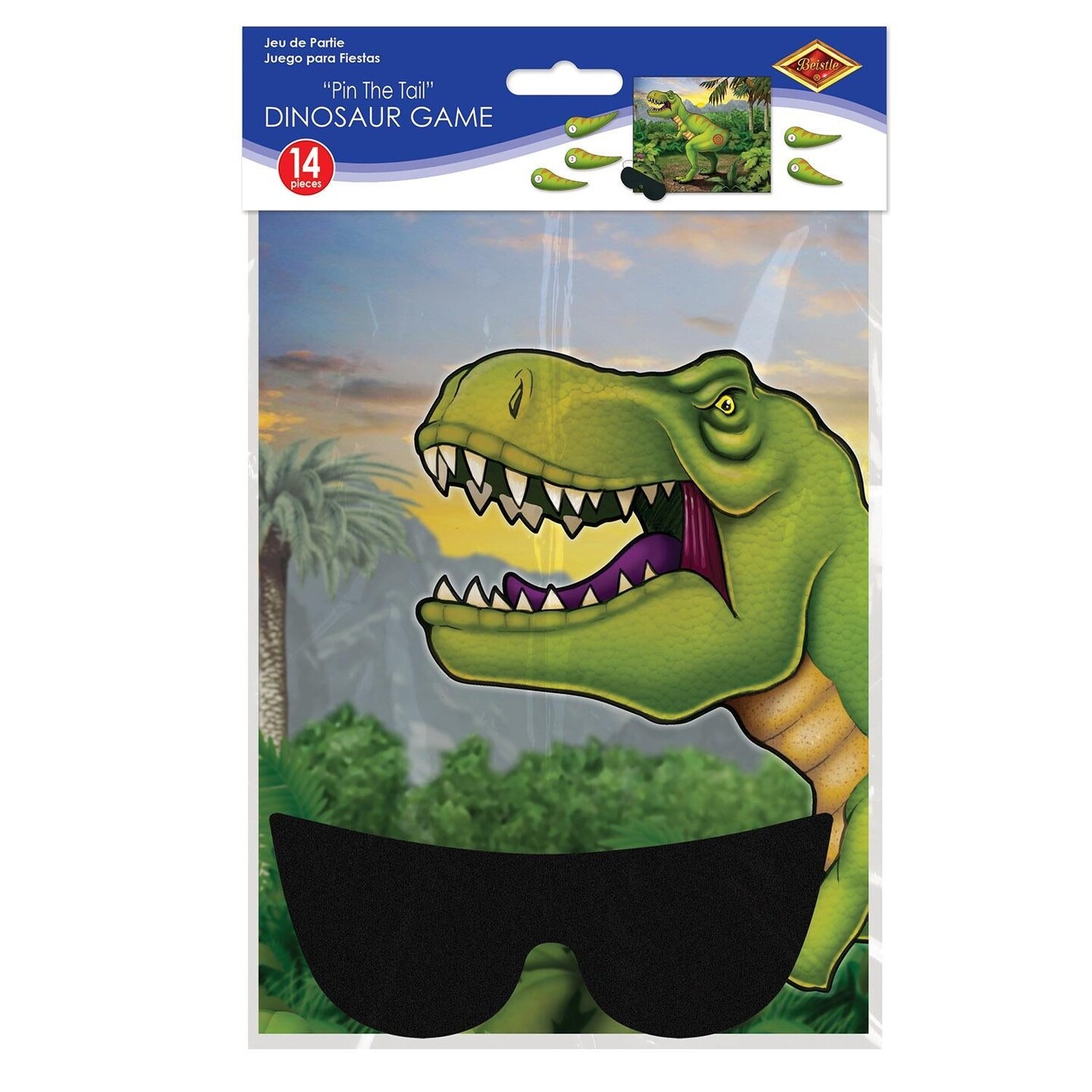 24 Pack Beistle Pin The Tail On The Dinosaur Party Game
