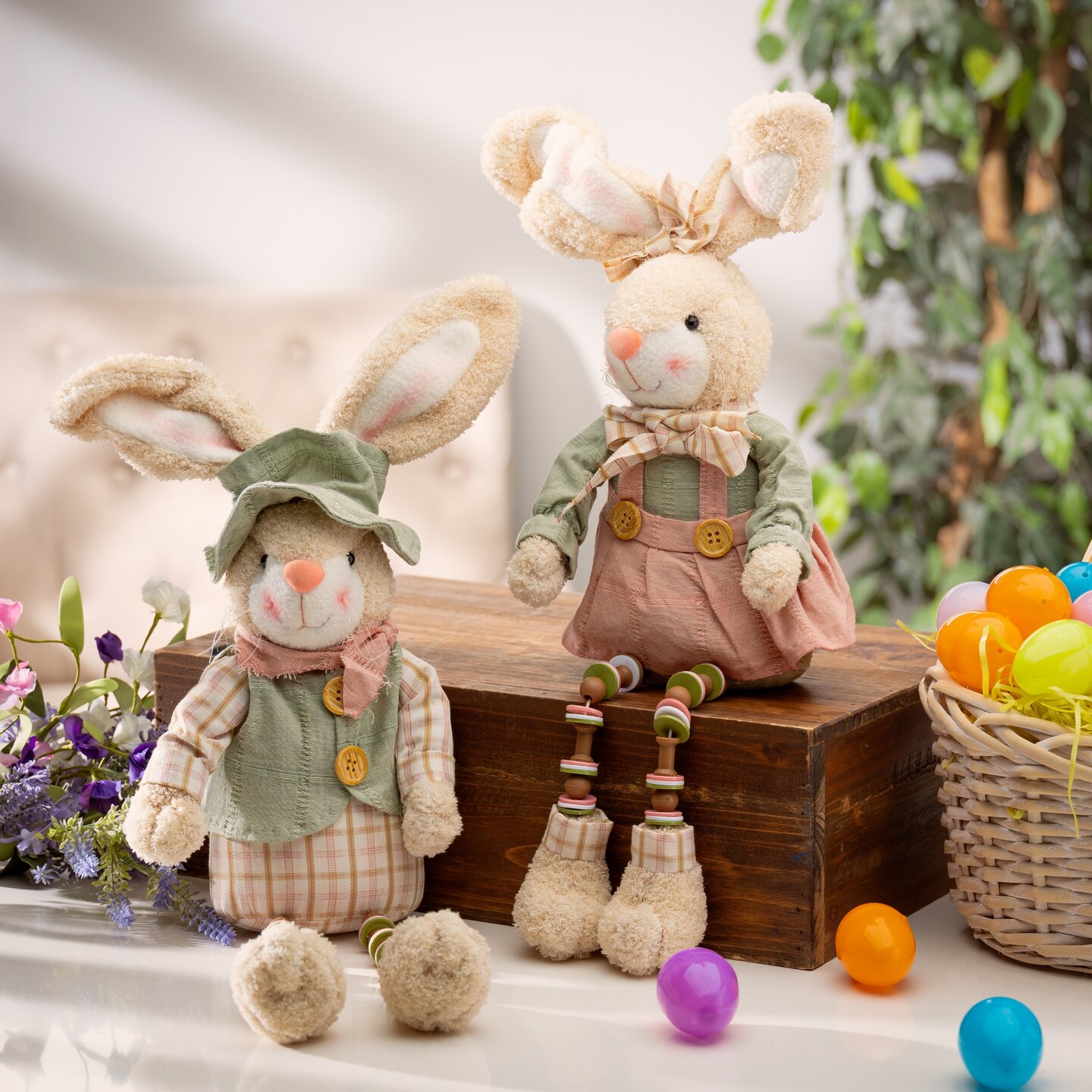 Contemporary Home Living Easter Bunny Shelf Sitters - 16&#x22; - Set of 2