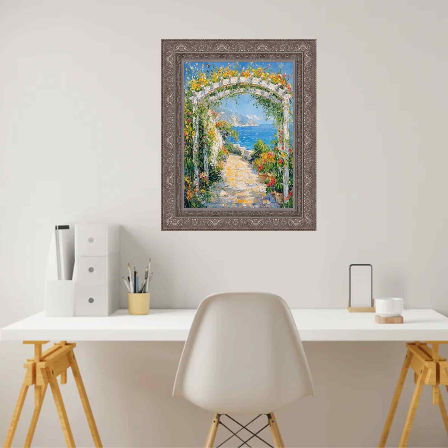 Wide Aged Vintage Silver Leaf Gothic Luxury Picture Frame 11x17 frame