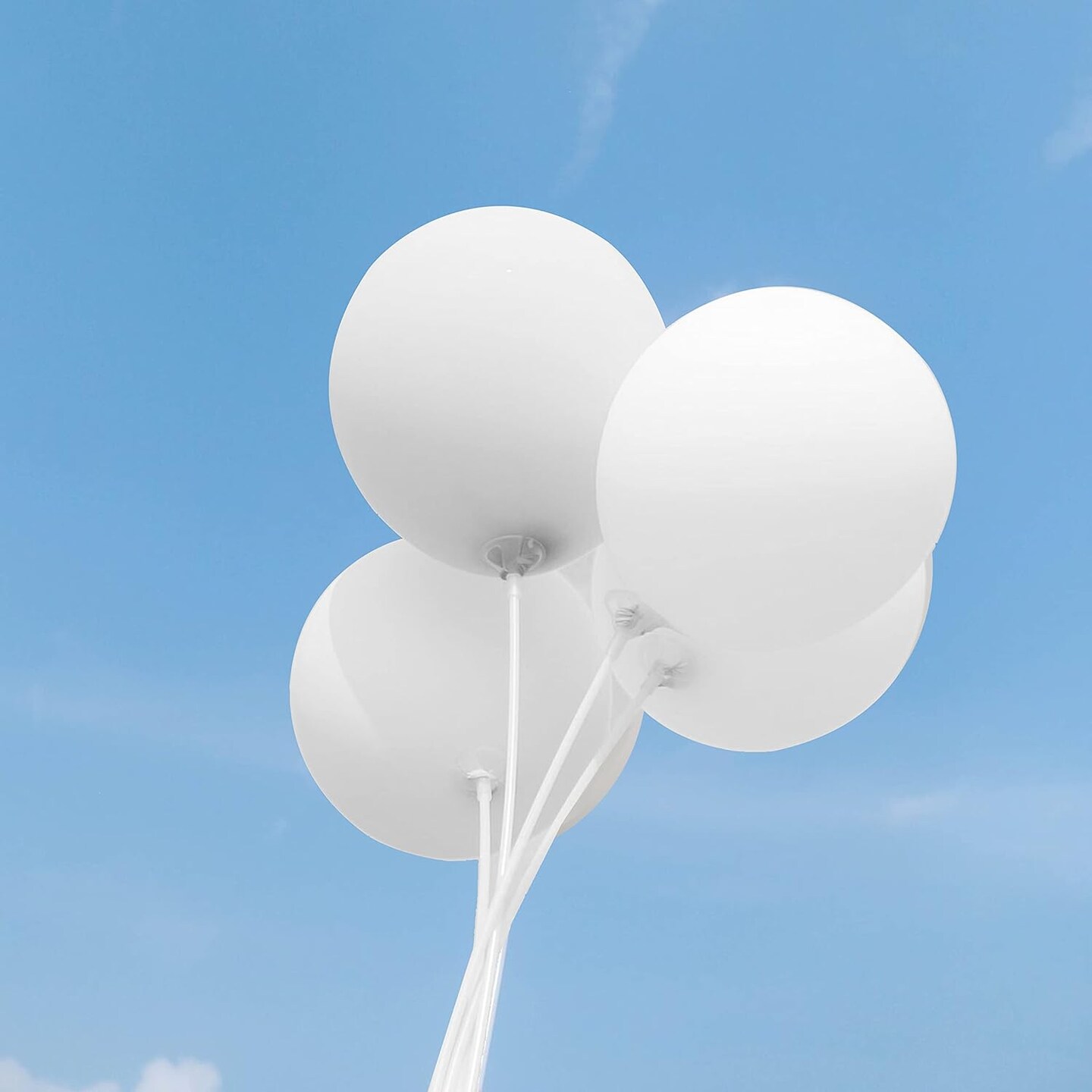 White Balloons 100 Pack 12 Inch White Latex Party Balloons with 2 Rolls of Ribbon Pastel White Helium Balloons for Wedding Birthday Party Baby Shower Engagement Anniversary Party Decorations