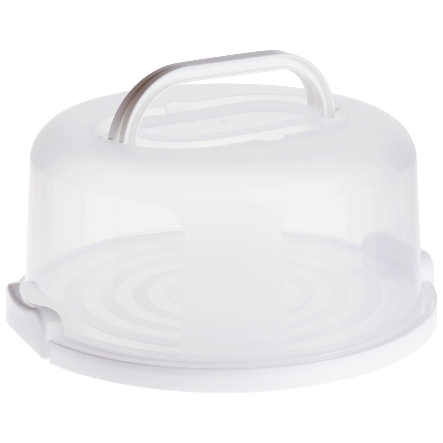 thumbnail image 2 of WHITEFURZ 33cm Clear Plastic Cake Box With Clip Handle & Airtight Lid – Storage Container 2 of 5