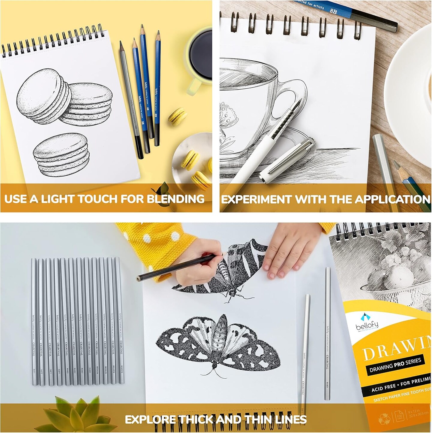 Drawing Paper Pads 9&#x201D; x 12&#x201D; | 300 Sheets | 60lbs 85g | Acid Free Sketchbook Paper for Dry Media | Top Spiral Bound Sketchpad for Kids, Beginners, Artists &#x26; Professionals
