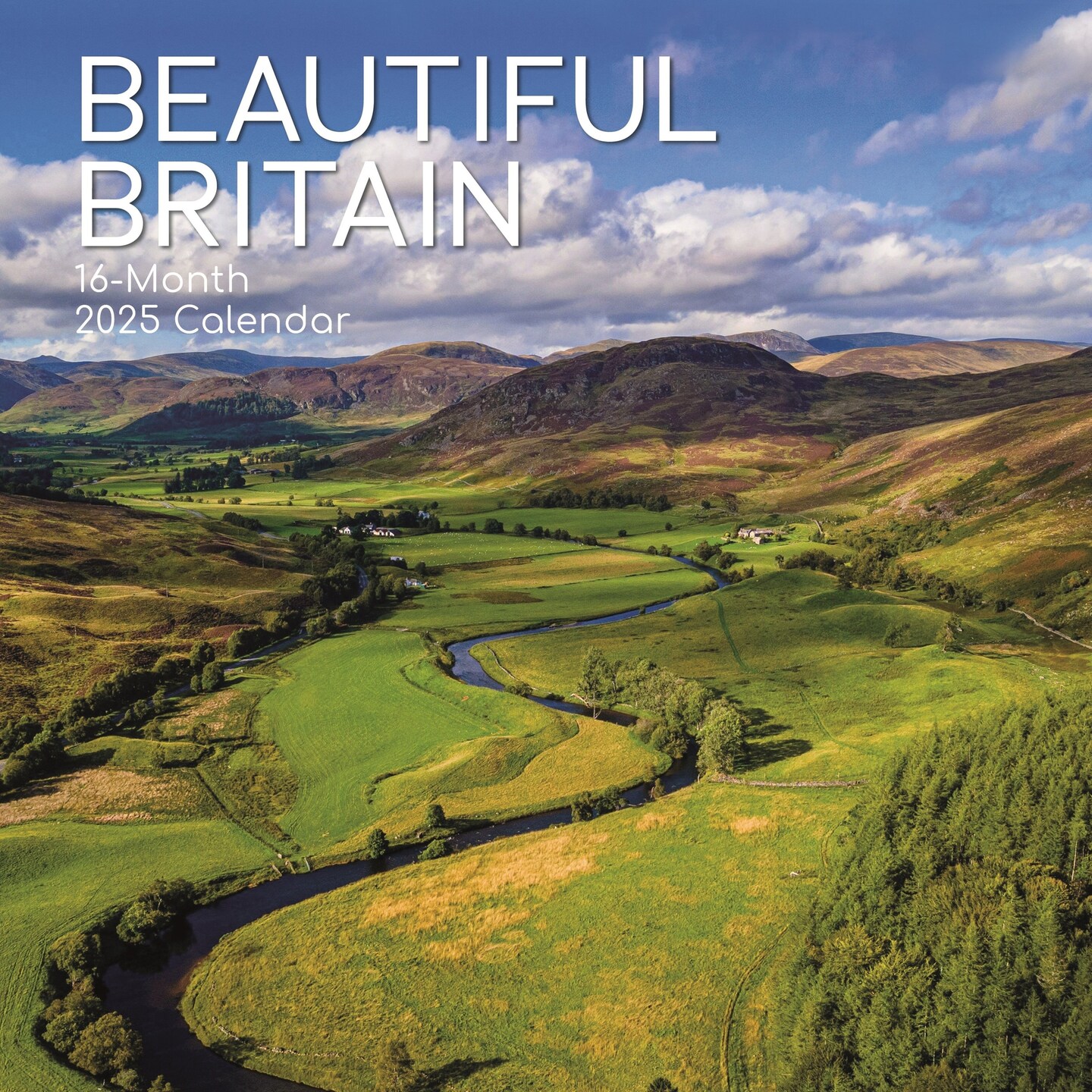 The Gifted Stationary 2025 Square Wall Calendar, Beautiful Britain, 16-Month Scenic Britain Theme Hanging Calendar with 180 Reminder Stickers, Month Planner for Home, or Creative Spaces, 12x12 In