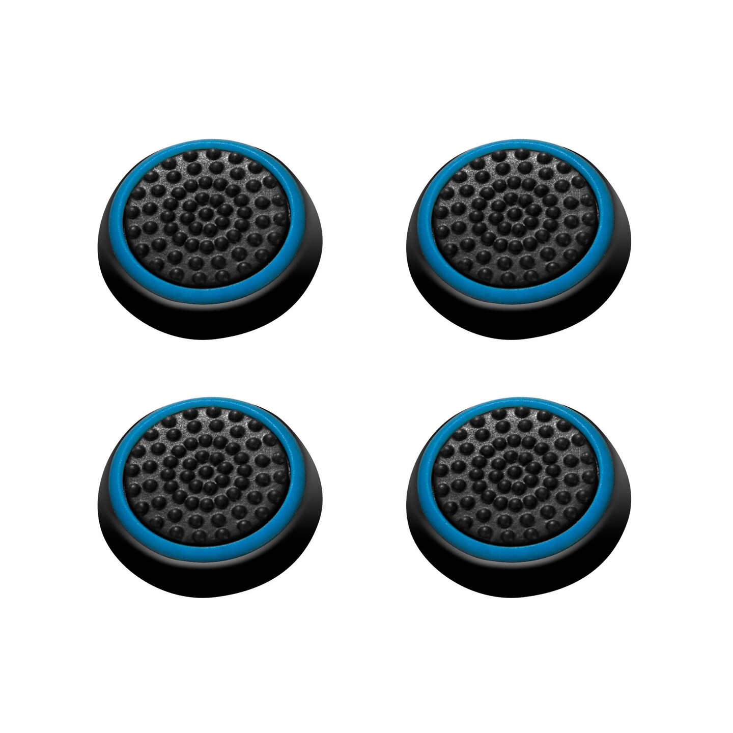 4pcs Black/Blue Silicone Thumbstick Grips Caps Analog by Insten for Xbox 360 Xbox One Sony PlayStation 2 3 4 Controller