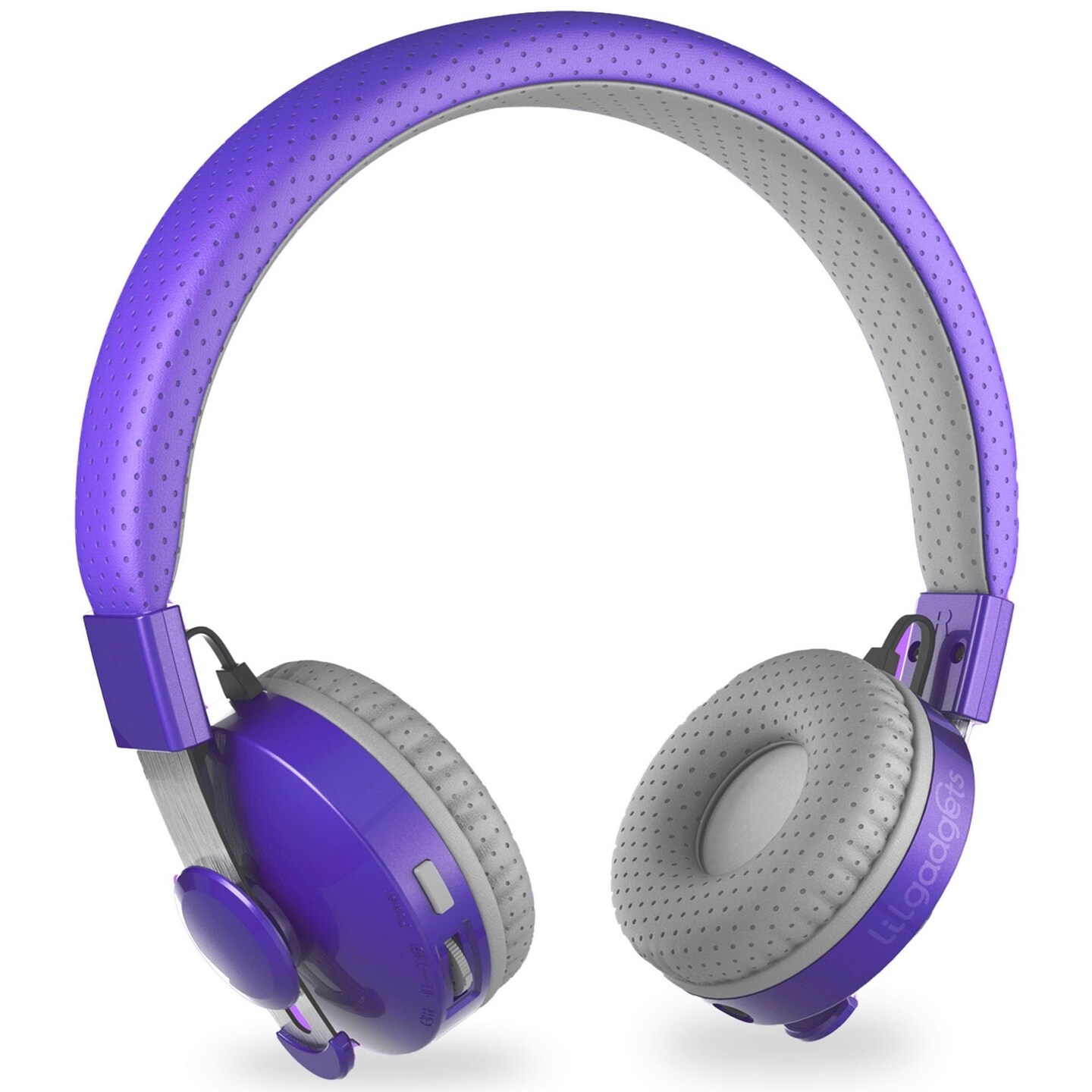 LilGadgets Untangled Pro On-Ear Wireless Kids Headphones for School, Microphone, Volume Limited, SharePort Technology, SoftTouch Padding - Purple Bluetooth Headphones