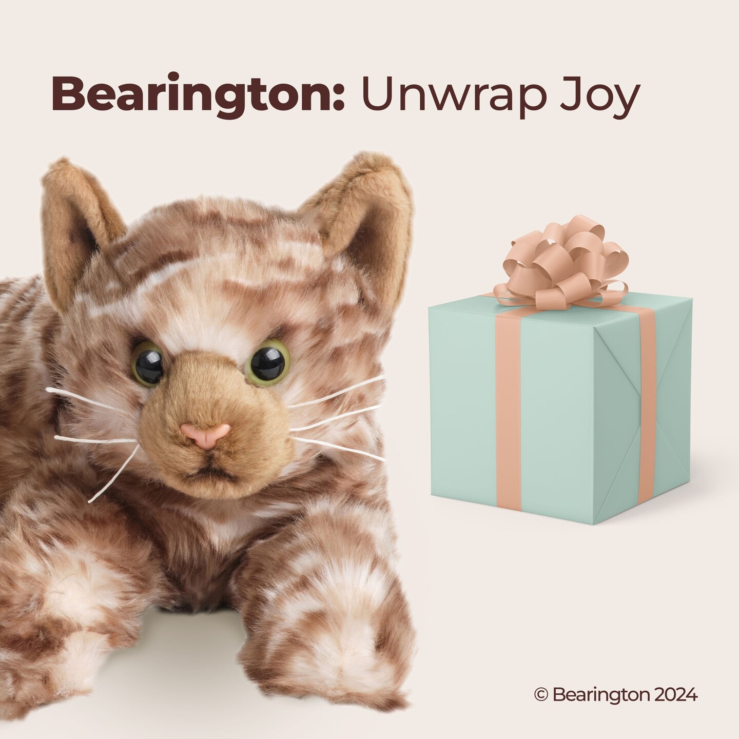 Bearington Collection Louie Cat 15 In Stuffed Animals Tabby Cat Plush Toy - Stuffed Cats That Look Real - Plushies for Kids