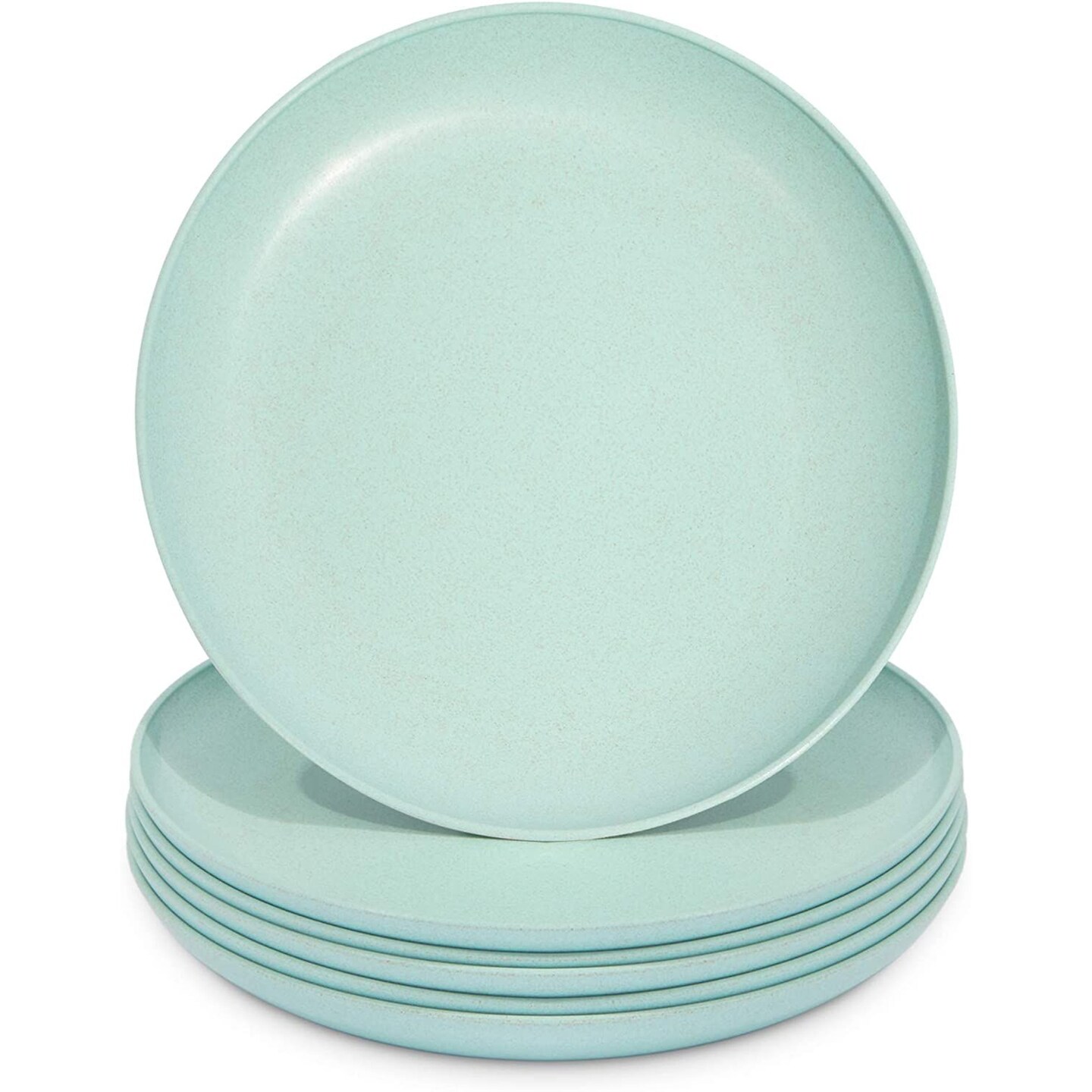 Wheat Straw Plates, Unbreakable Plate (Mint, 8 In, 6 Pack)