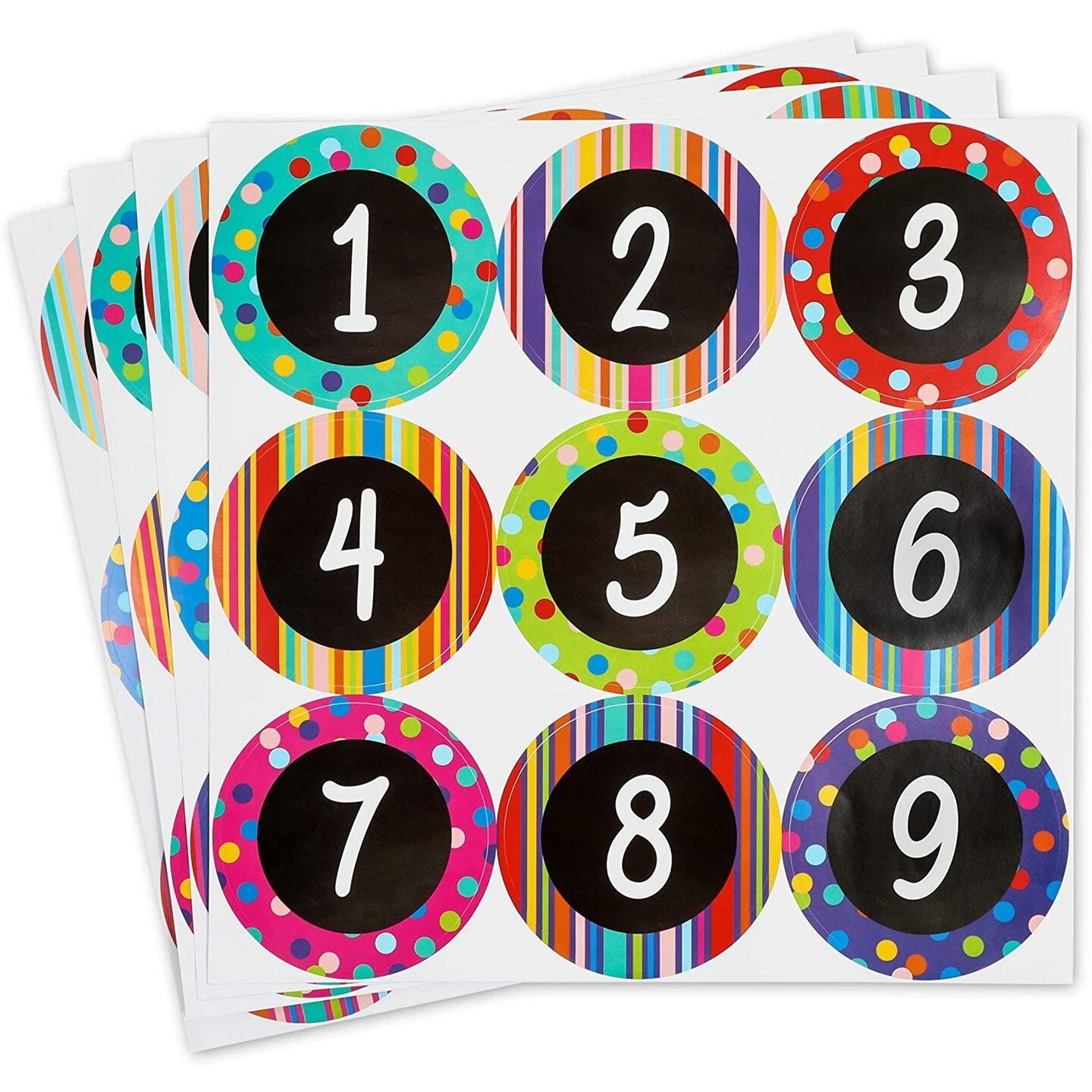 Bright Creations Number Spot Marker Stickers - Stickers by Number in Order for Line-Up - Round Digit Floor Labels for Classroom - Numeric Dot Labels & Floor Spots - 4-Inch Pack of 36