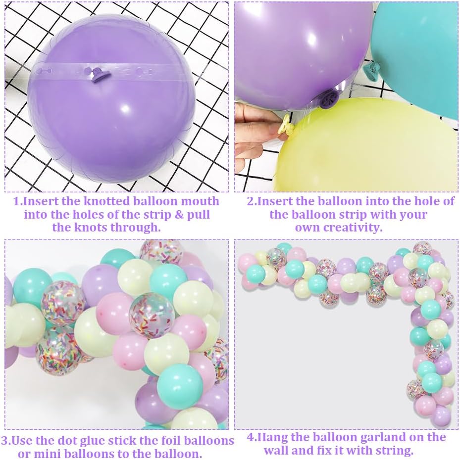Sweet Ice Cream Party Balloon Arch Garland Pastel Macaron Popsicle Confetti Balloon Summer Ice Cream Theme Party Decor for Baby Bridal Shower Girl Ice Cream Bday Wedding Graduation Party Supplies