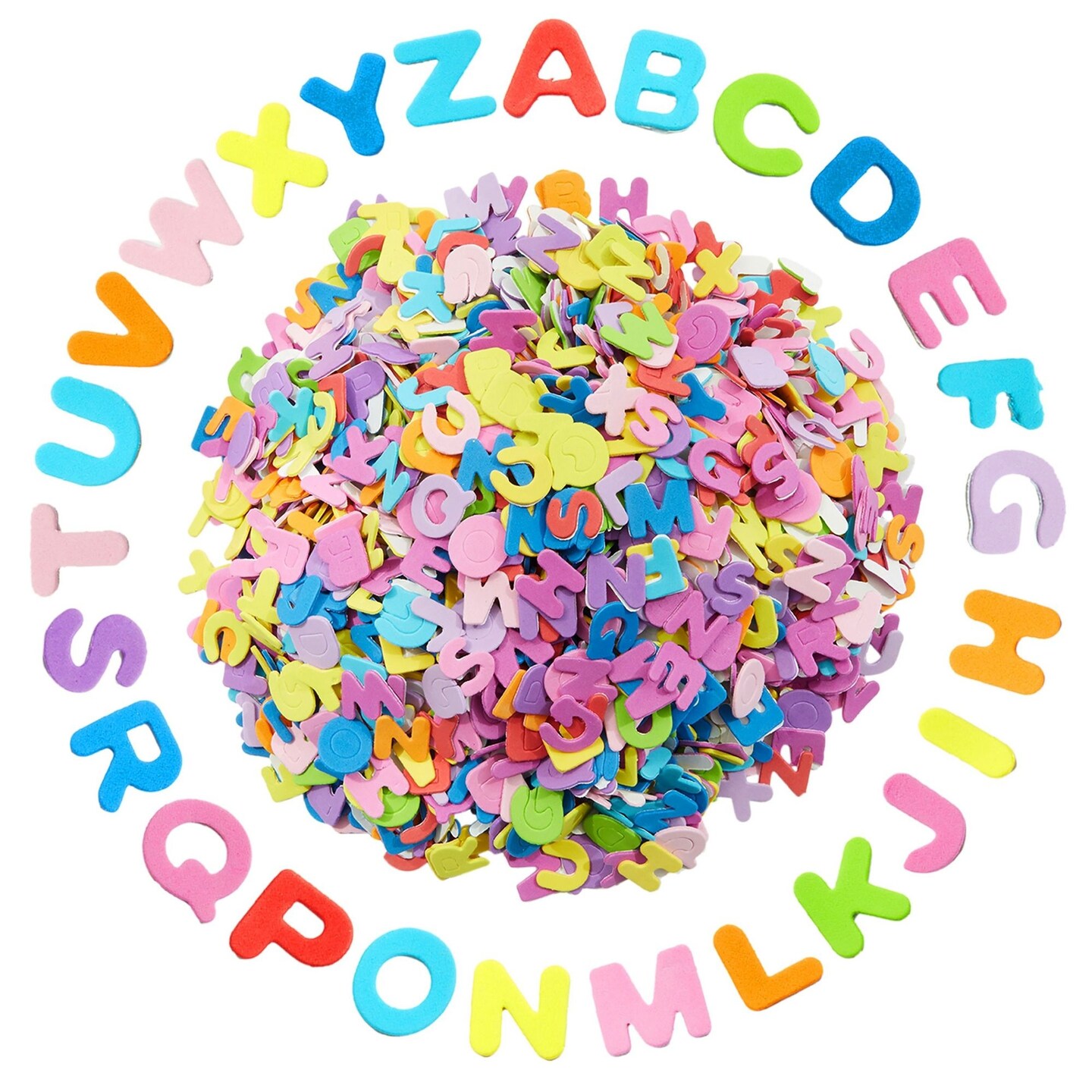 1560-Pieces Foam Letter Stickers for Crafts, 60 Sets of Self-Adhesive A-Z Alphabet Letters (12 Colors, 0.87 in)