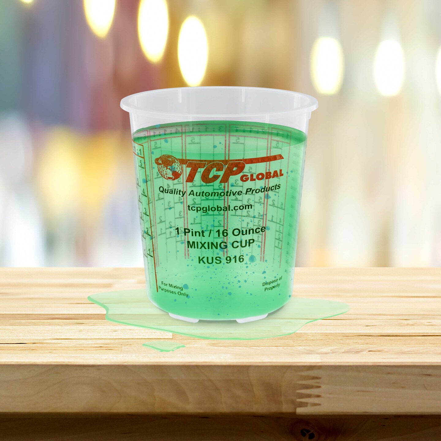 Paint Mixing Cups Plastic Measuring Cup Epoxy Resin, Disposable or Reusable, 16-Ounce (Pint) - Pack of 12 - Graduated, Mixing Ratios, Automotive Painting Acrylic Art Crafts