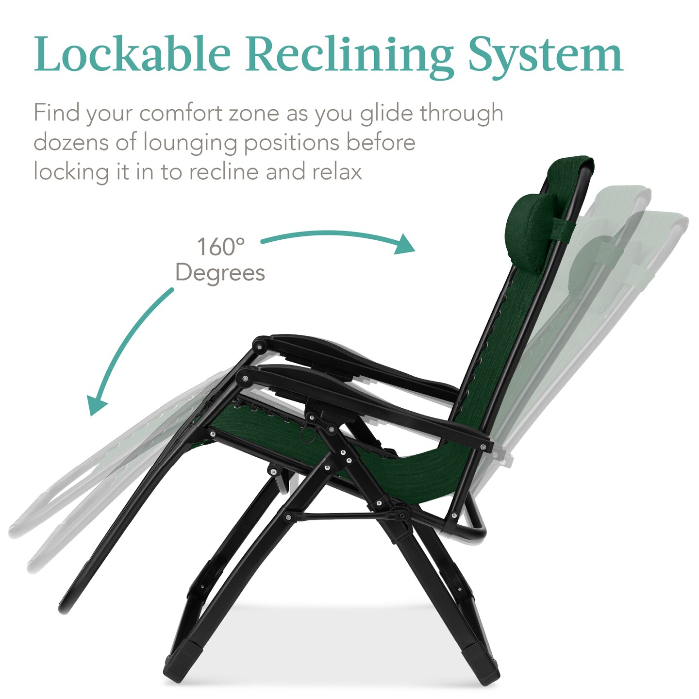 Best Choice Products Oversized Zero Gravity Chair, Folding Recliner w/ Removable Cushion, Side Tray