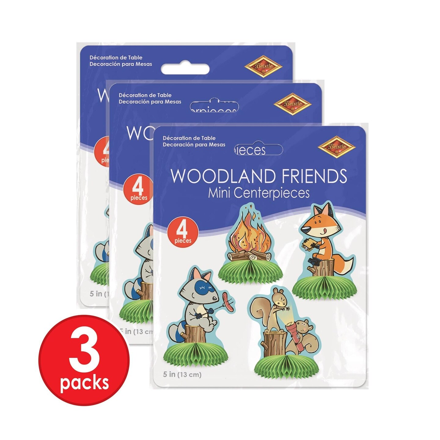 48 Pack Beistle Woodland Friends Party Mini Centerpieces