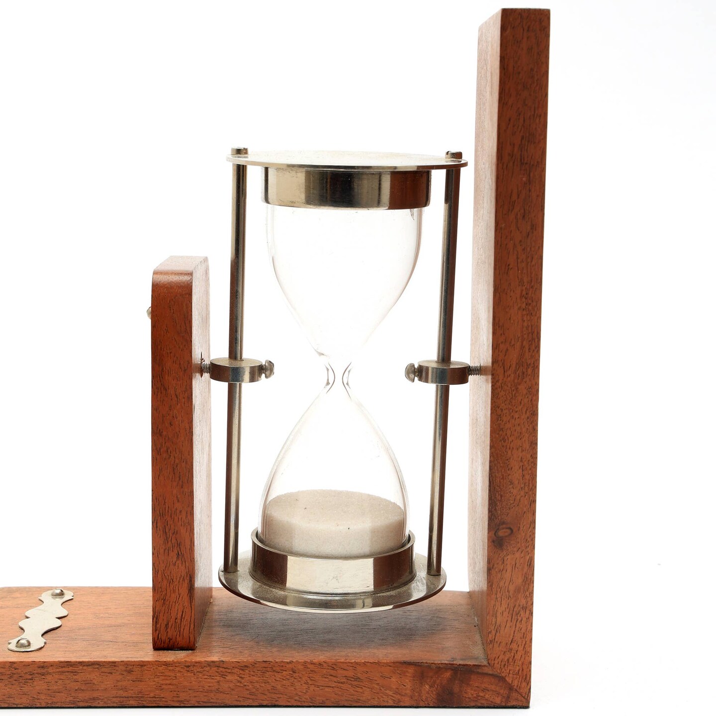 Decorative Wooden Bookend with Hourglass - Tabletop Object