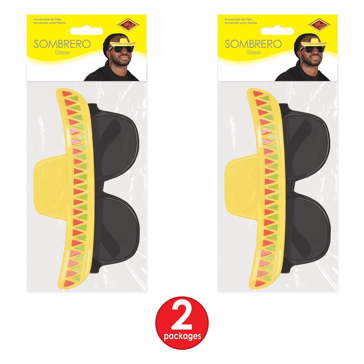 6 Pack Beistle Fiesta Sombrero Glasses