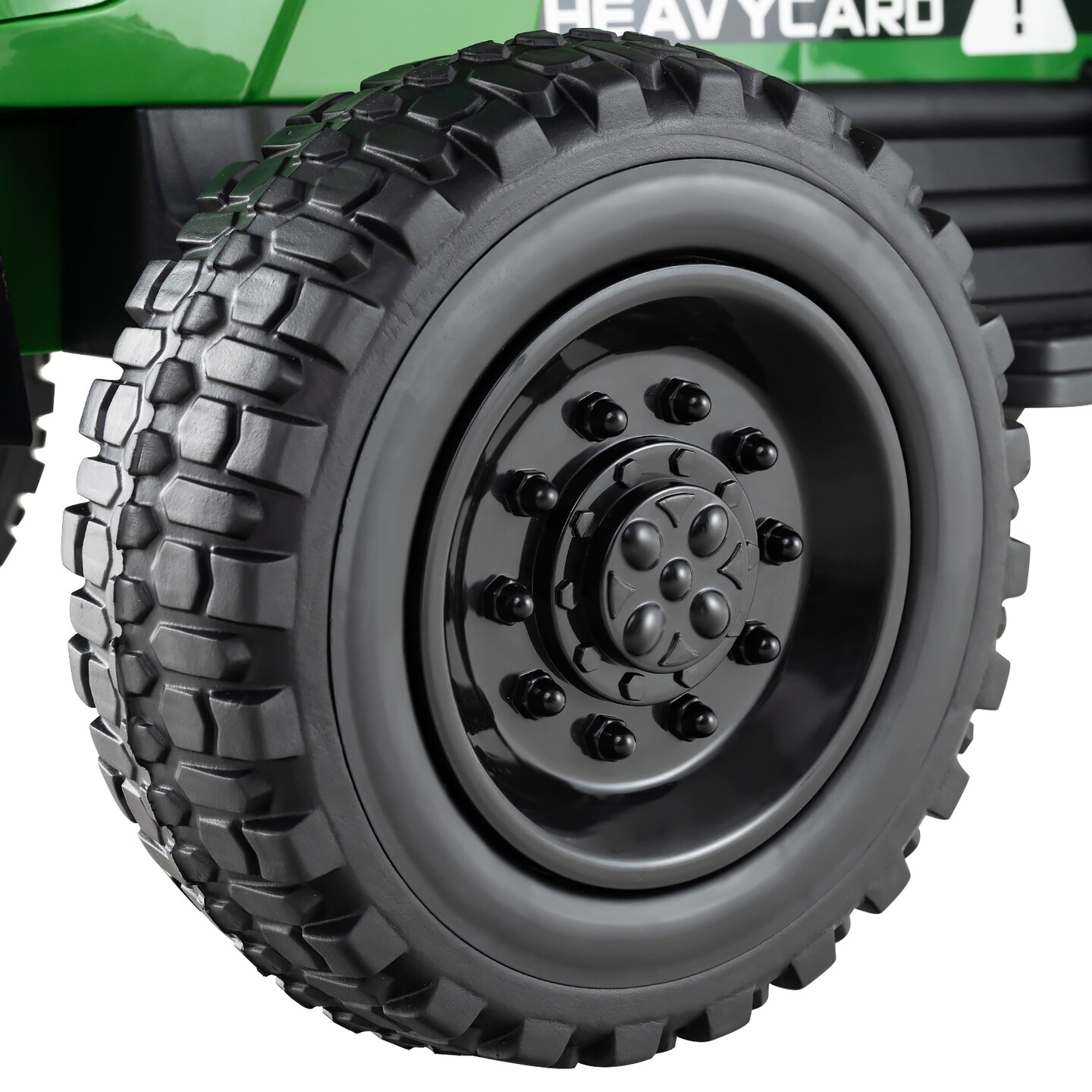 Green Plastic 12V 2-in-1 Kids Ride On Tractor with Trailer, 3-Gear Shift, Battery-Powered