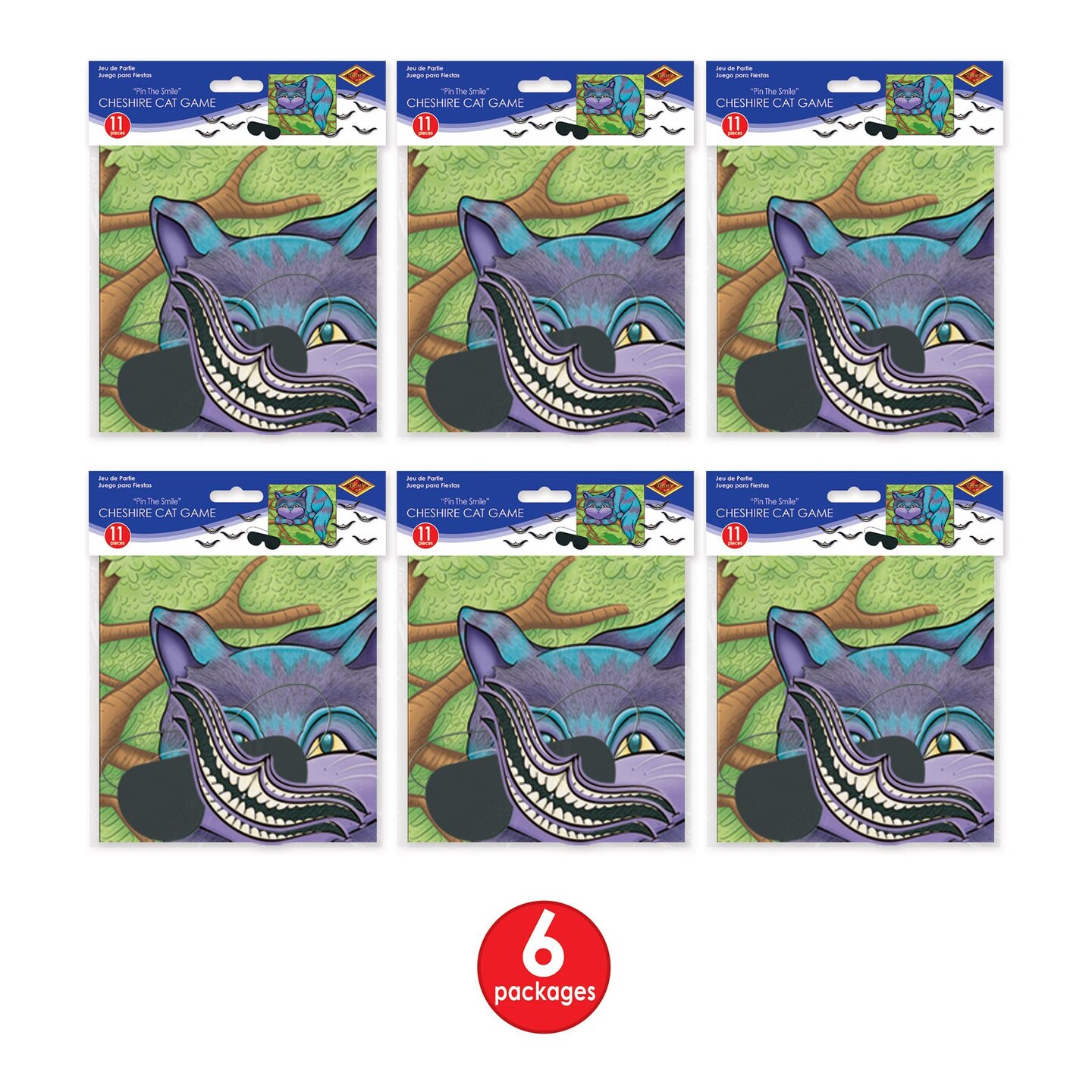 24 Pack Beistle Pin The Smile On The Cheshire Cat Party Game