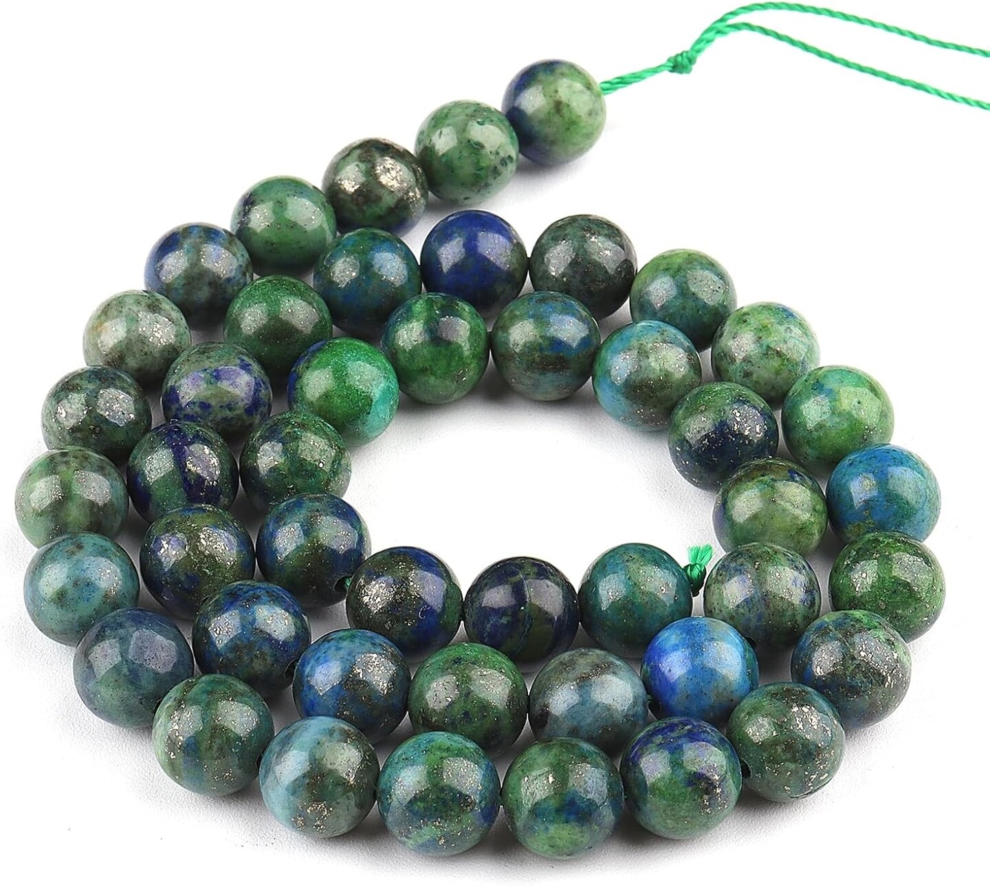 Natural Stone Beads Gemstone Beads for Jewelry Making - Crystal Beads for Bracelets, 8mm Jasper Beads Round Loose Beads(44-47pcs, 8mm, Chrysocolla)