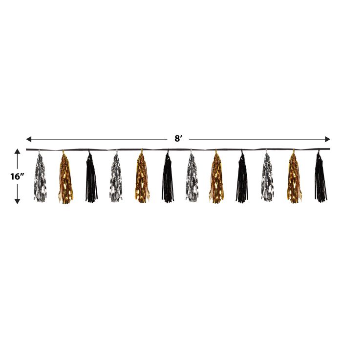 12 Pack Beistle Oversized Metallic Tassel Garland