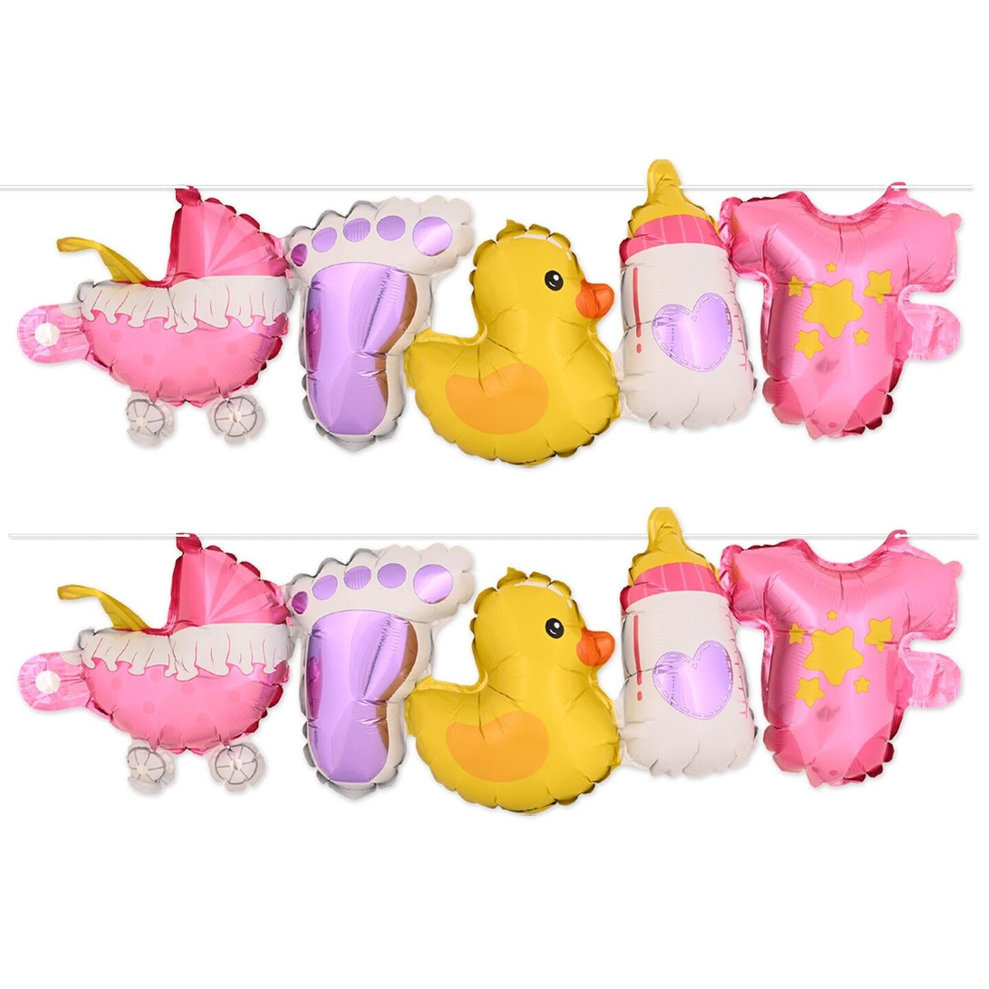6 Pack Beistle Baby Girl Balloon Streamers